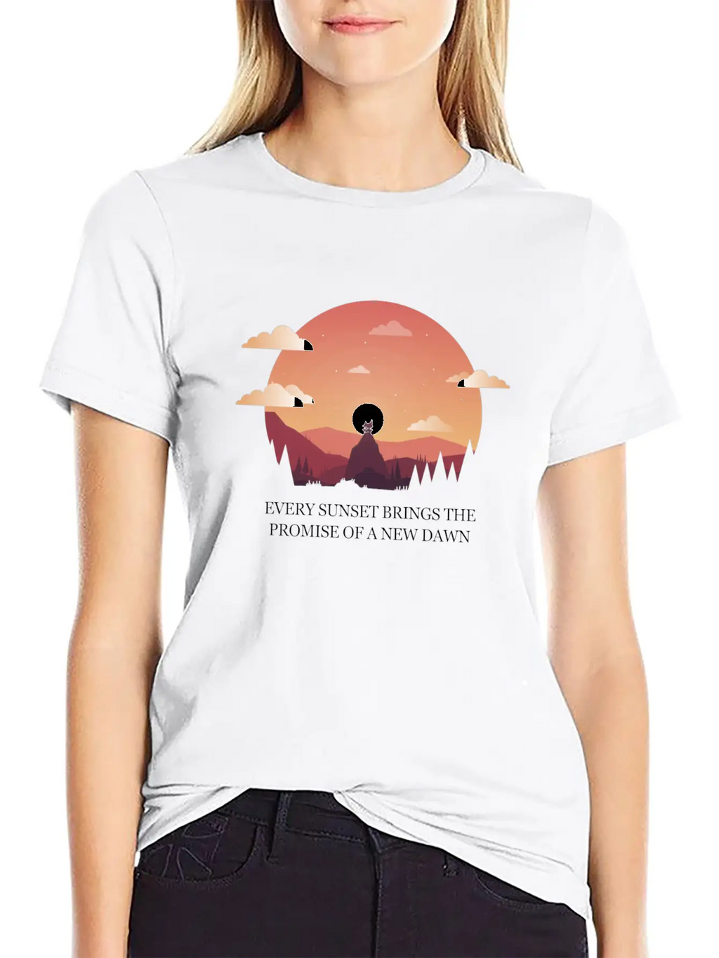Beautiful Design With Sunset Quote With! Gift Idea Unisex Casual T-Shirt – Clean Design For Daily Comfort