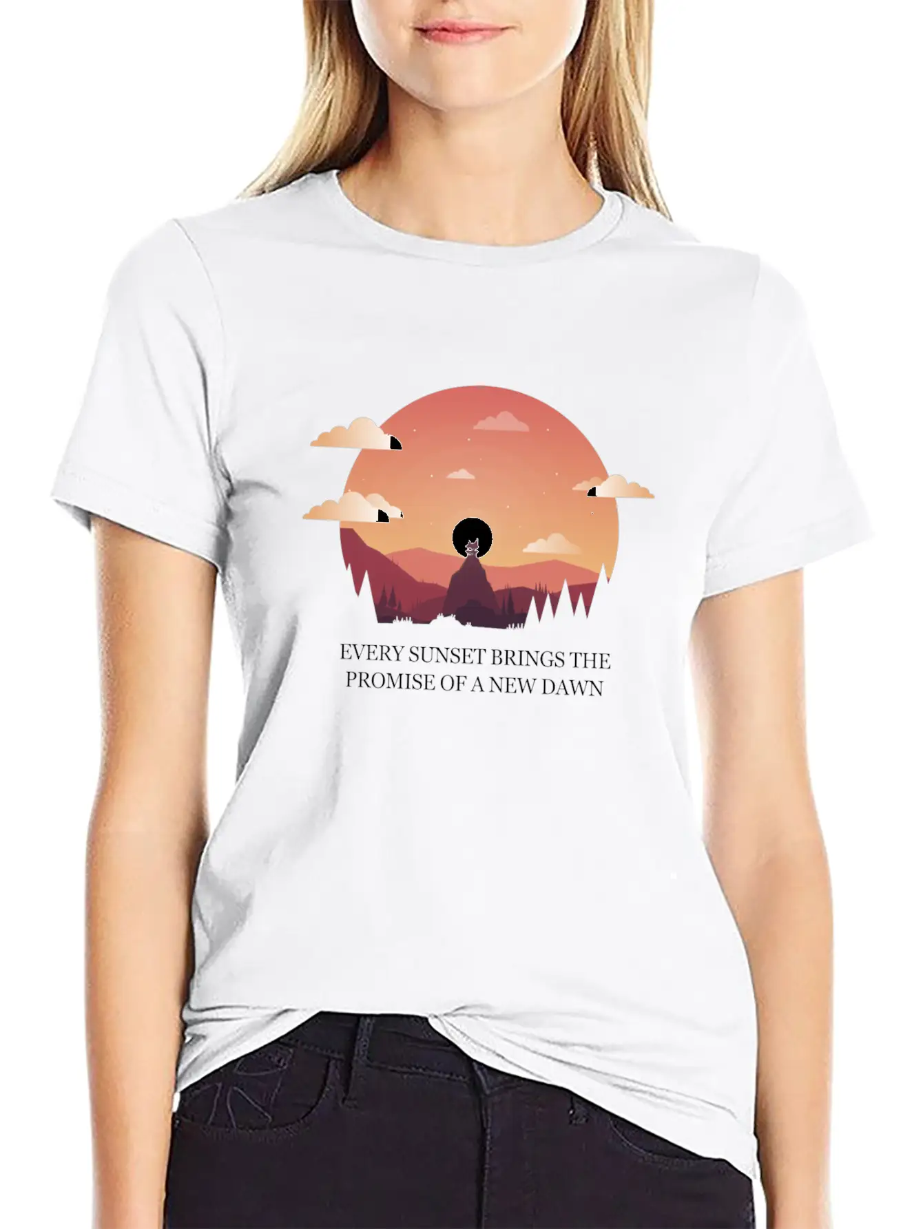 Beautiful Design With Sunset Quote With! Gift Idea Unisex Casual T-Shirt – Clean Design For Daily Comfort