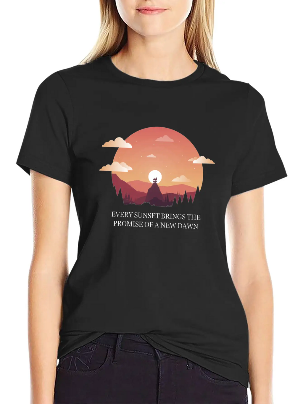 Beautiful Design With Sunset Quote With! Gift Idea Unisex Casual T-Shirt – Clean Design For Daily Comfort
