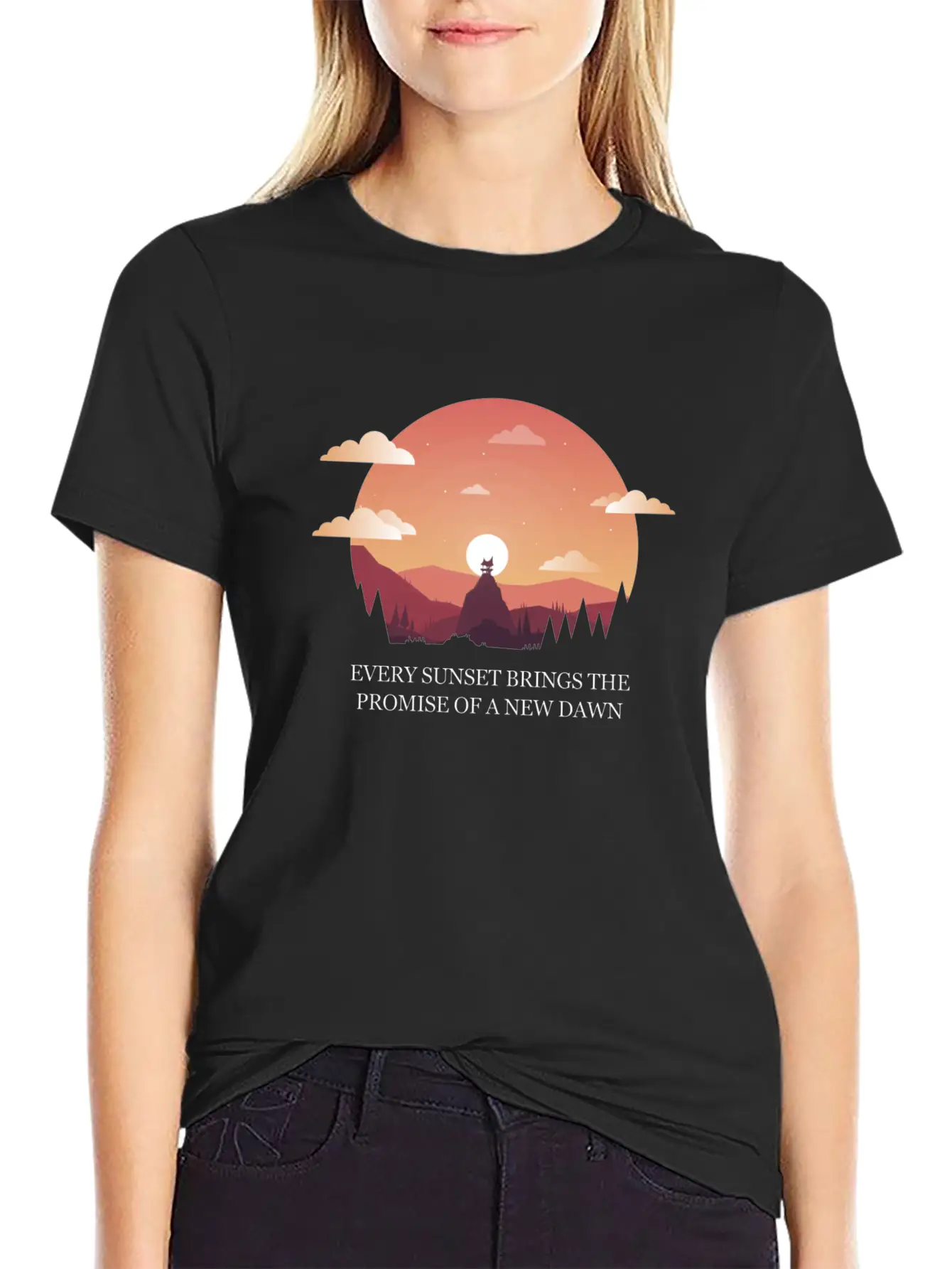 Beautiful Design With Sunset Quote With! Gift Idea Unisex Casual T-Shirt – Clean Design For Daily Comfort