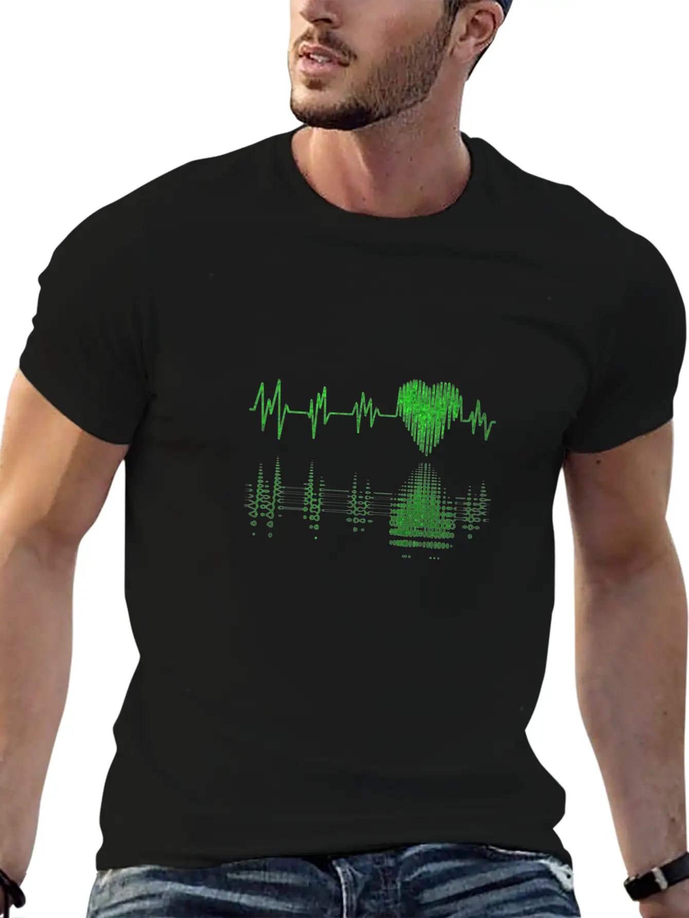 Beautiful Heartbeat Love Heart Design Breathable Soft Cotton T-Shirt – Timeless Casual Look