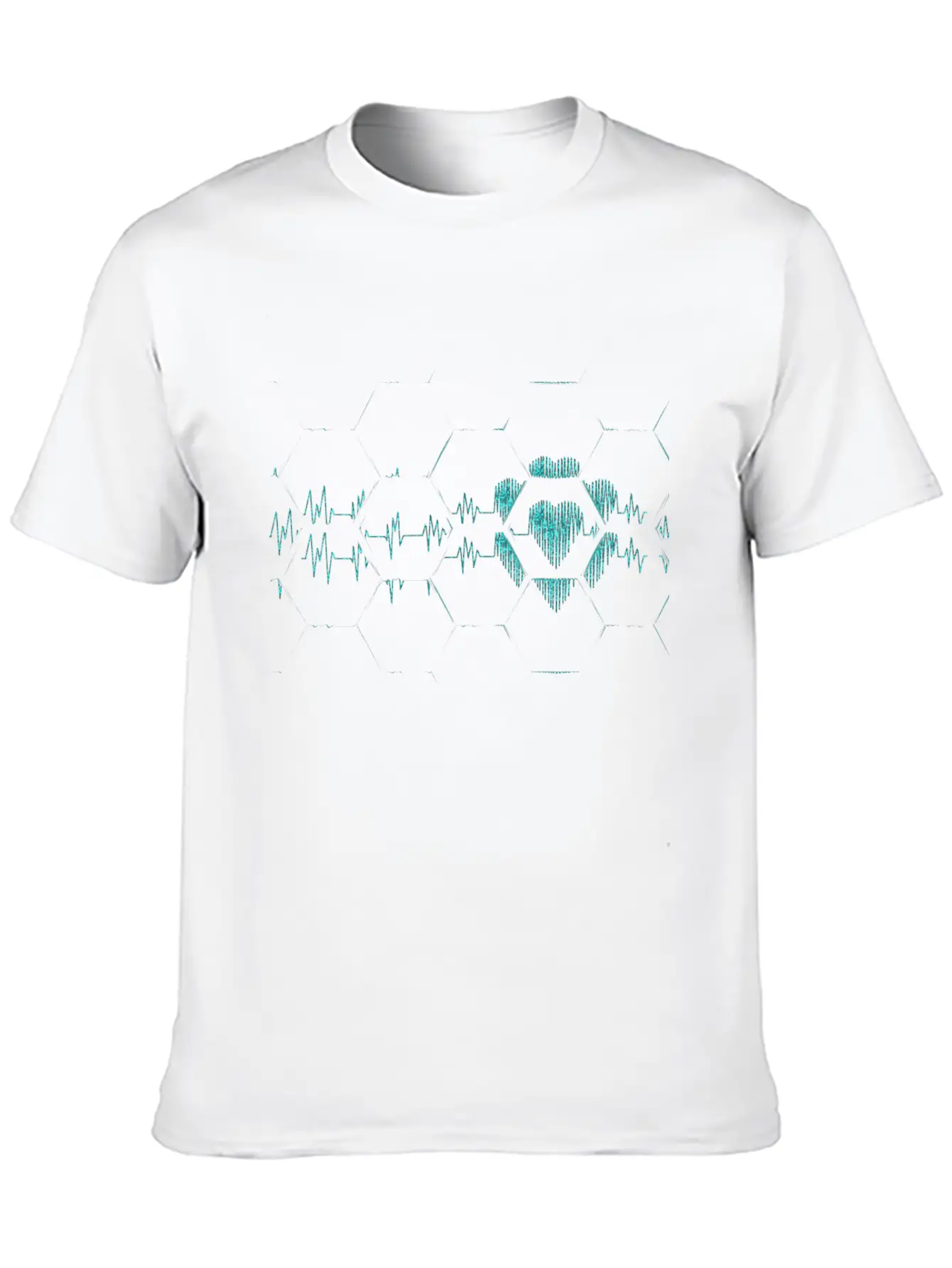 Beautiful Heartbeat Love Heart Design Casual Graphic T-Shirt – Simple And Comfortable Daily Wear