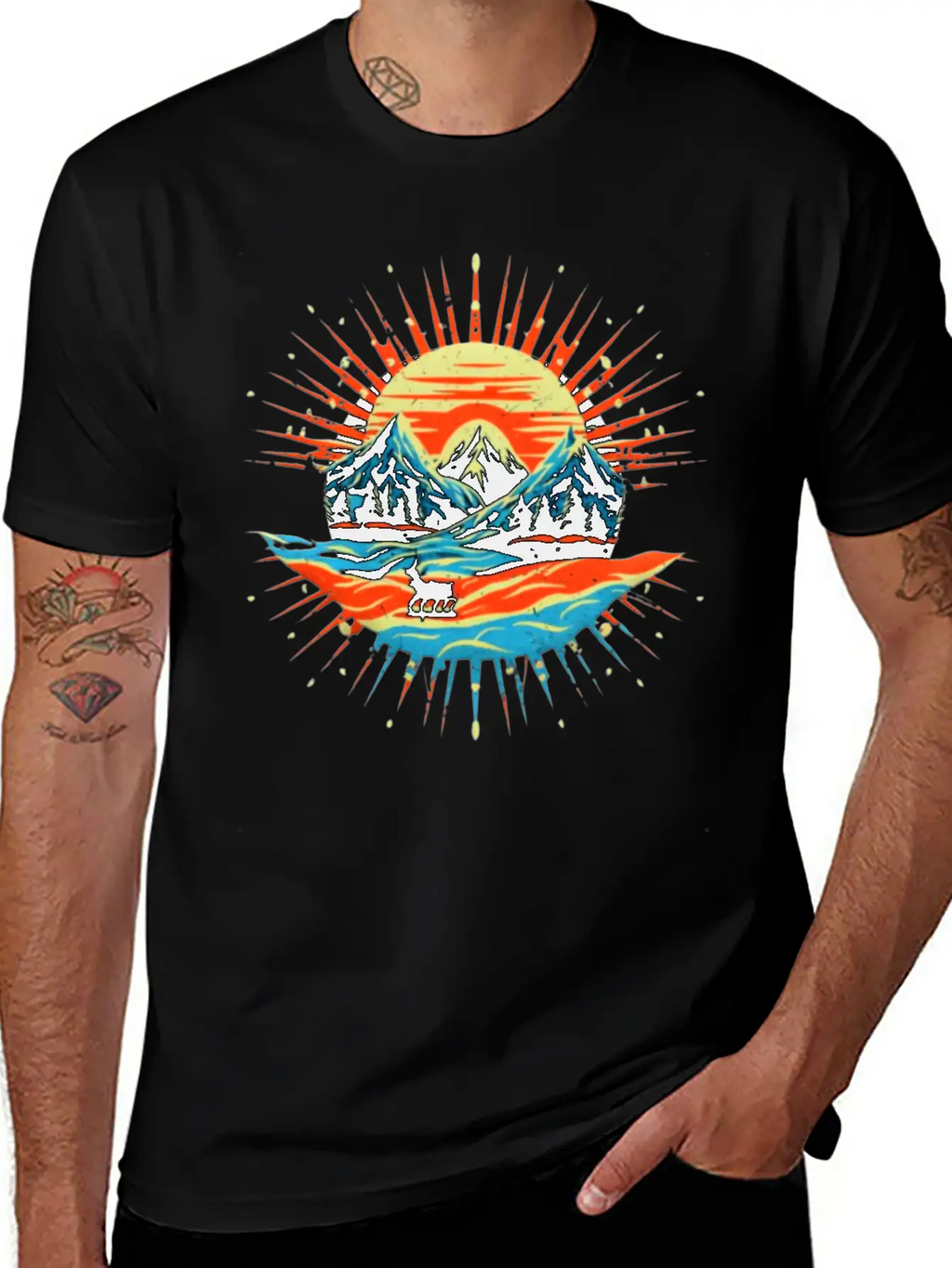 Beautiful Landscape With Sunrise Design Unisex Casual T-Shirt – Clean Design For Daily Comfort