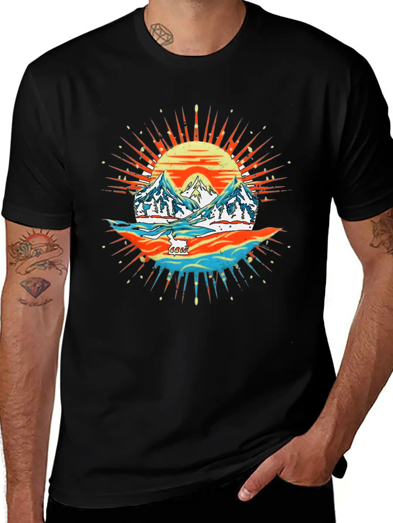 Beautiful Landscape With Sunrise Design Unisex Casual T-Shirt – Clean Design For Daily Comfort