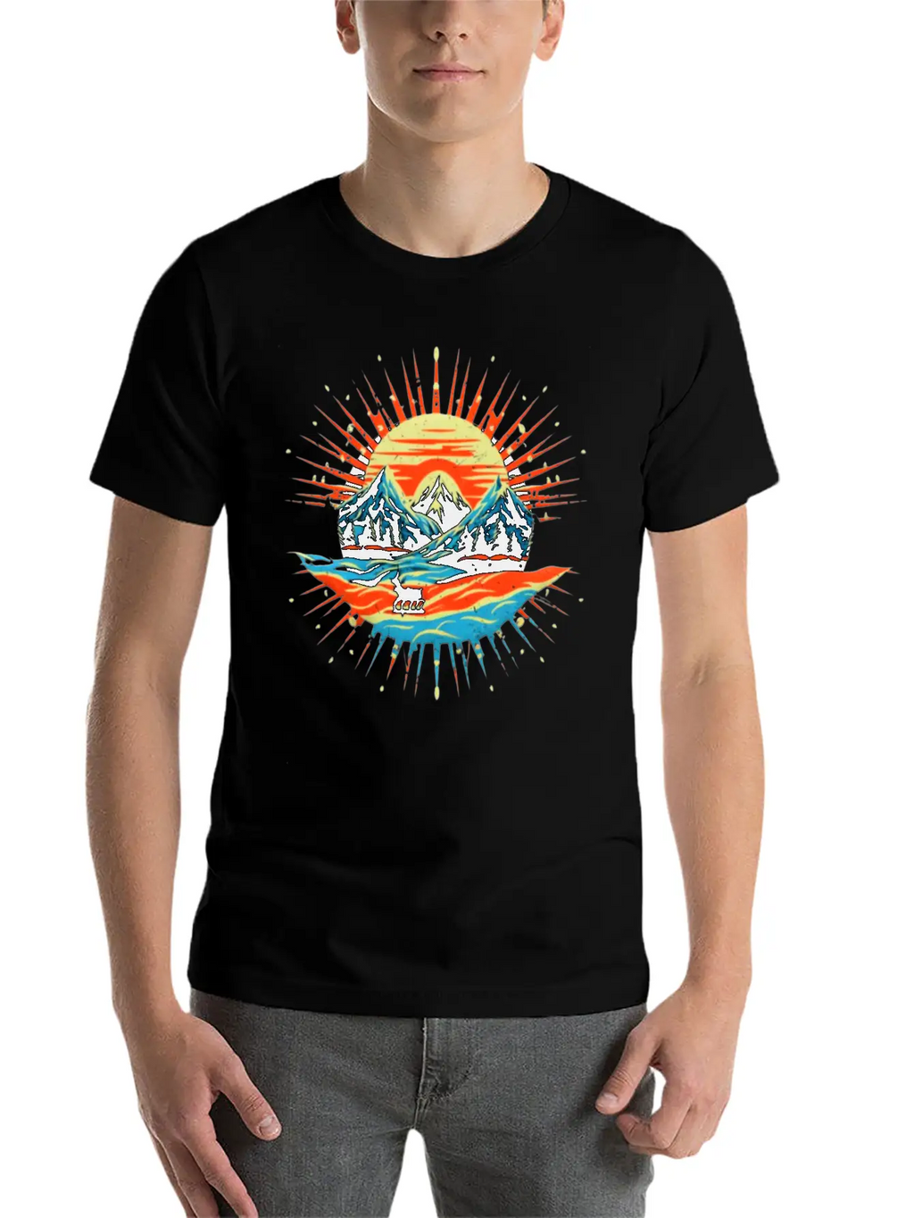Beautiful Landscape With Sunrise Design Unisex Casual T-Shirt – Clean Design For Daily Comfort