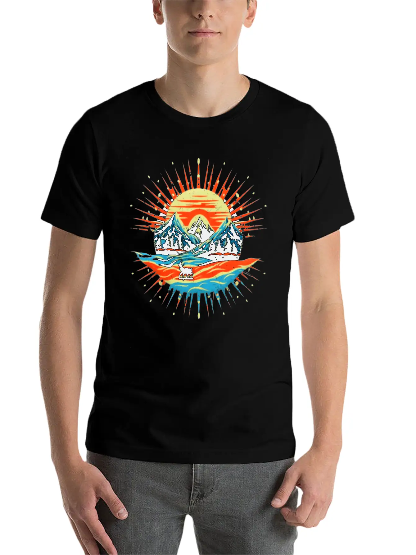 Beautiful Landscape With Sunrise Design Unisex Casual T-Shirt – Clean Design For Daily Comfort