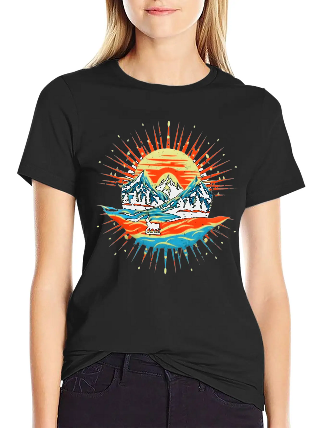 Beautiful Landscape With Sunrise Design Unisex Casual T-Shirt – Clean Design For Daily Comfort