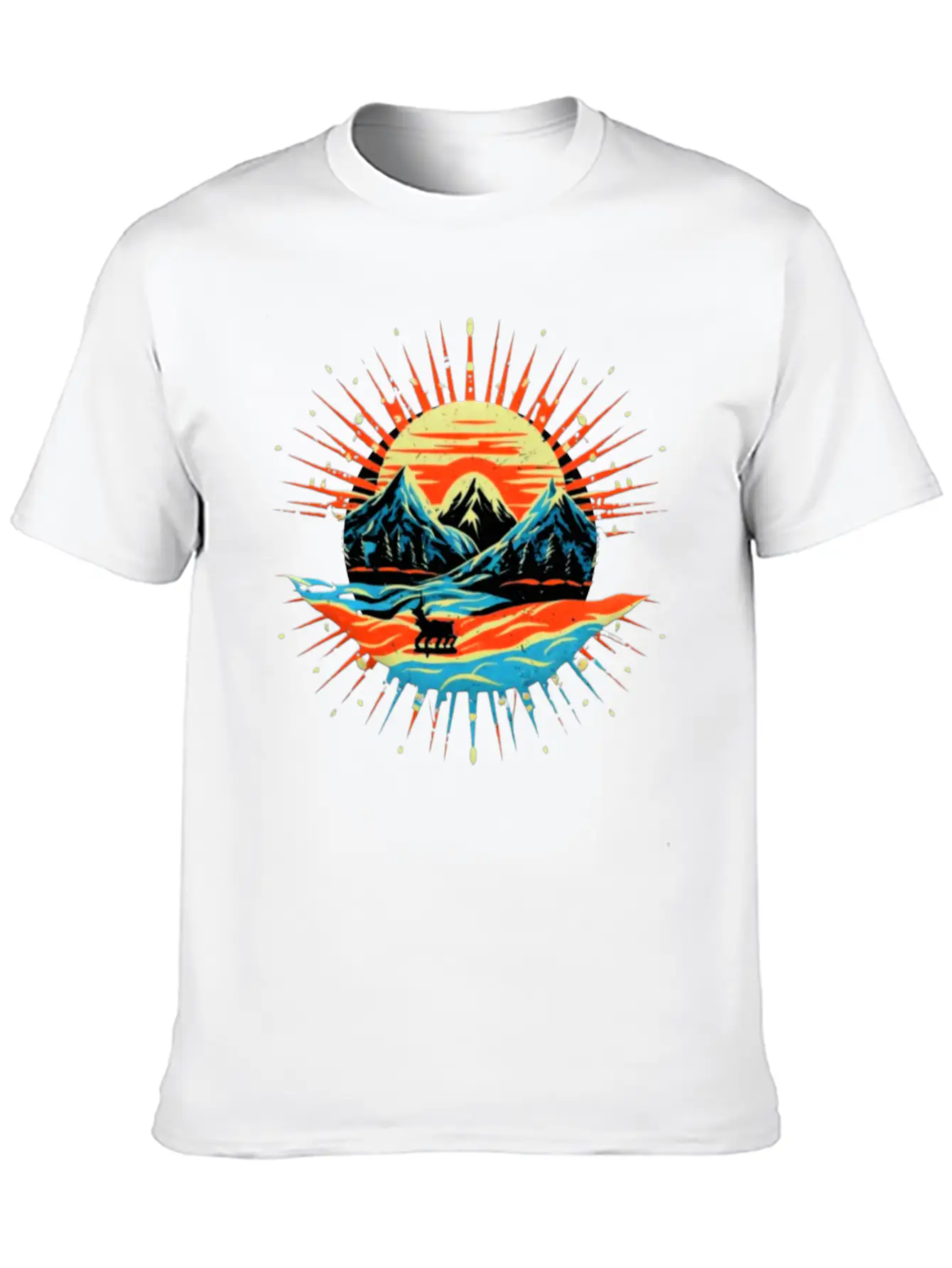 Beautiful Landscape With Sunrise Design Unisex Casual T-Shirt – Clean Design For Daily Comfort