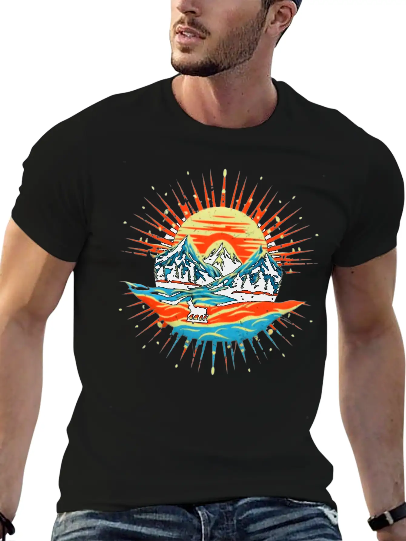 Beautiful Landscape With Sunrise Design Unisex Casual T-Shirt – Clean Design For Daily Comfort