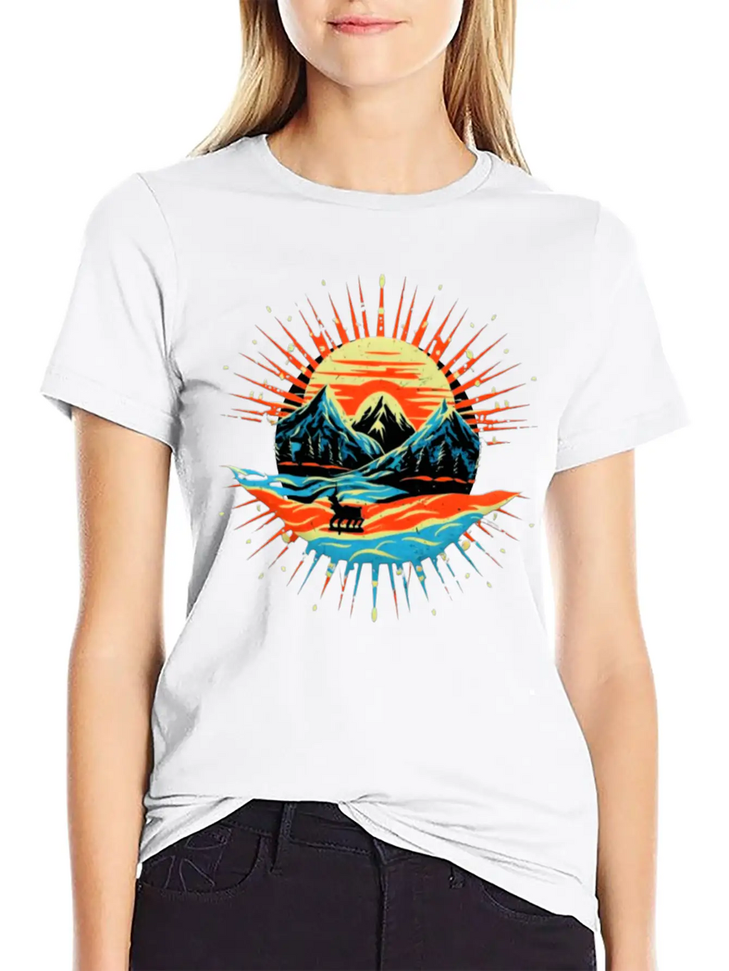Beautiful Landscape With Sunrise Design Unisex Casual T-Shirt – Clean Design For Daily Comfort