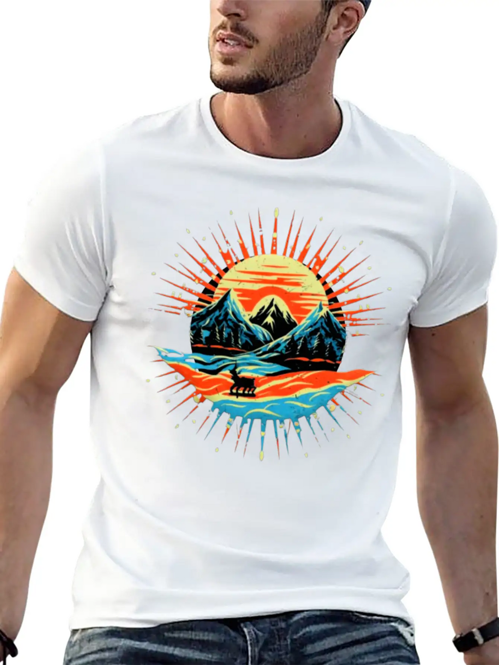 Beautiful Landscape With Sunrise Design Unisex Casual T-Shirt – Clean Design For Daily Comfort