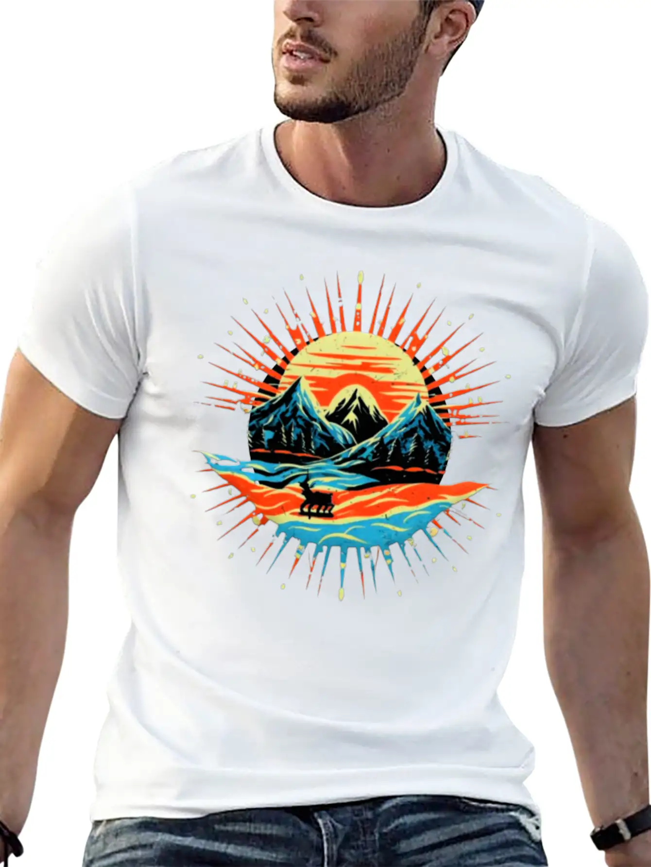 Beautiful Landscape With Sunrise Design Unisex Casual T-Shirt – Clean Design For Daily Comfort