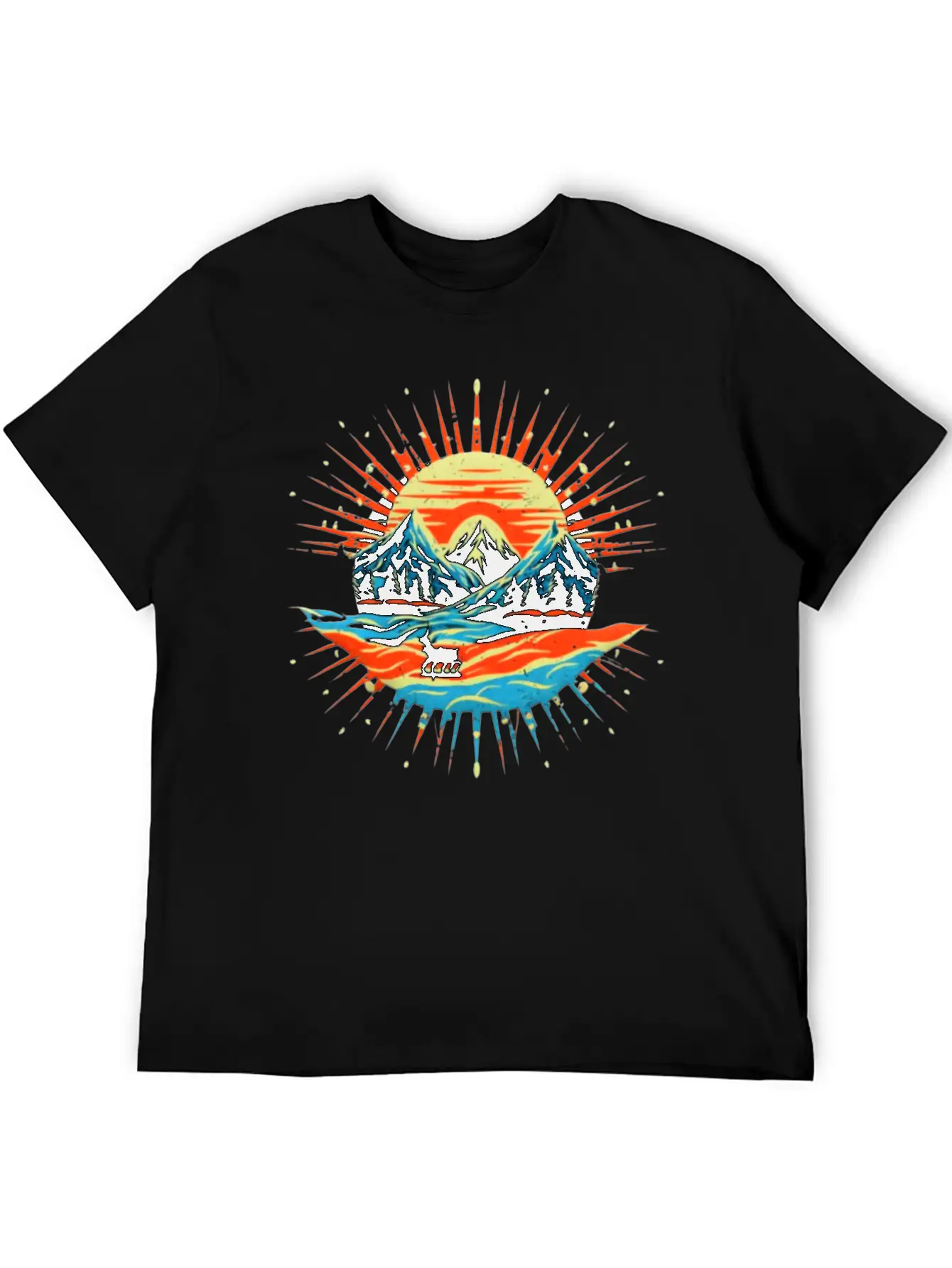 Beautiful Landscape With Sunrise Design Unisex Casual T-Shirt – Clean Design For Daily Comfort