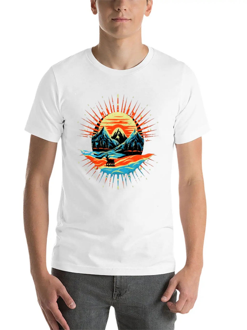 Beautiful Landscape With Sunrise Design Unisex Casual T-Shirt – Clean Design For Daily Comfort