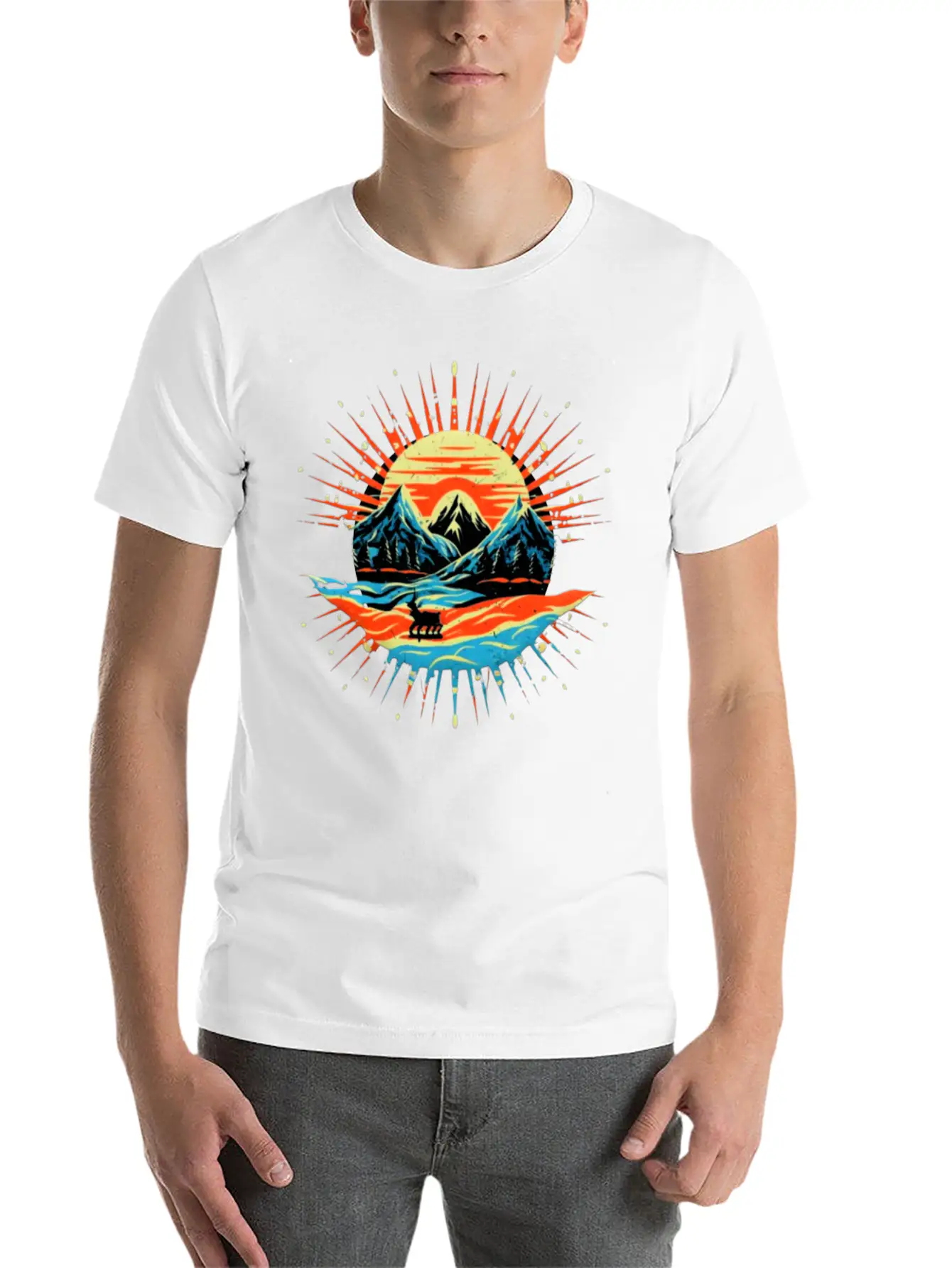 Beautiful Landscape With Sunrise Design Unisex Casual T-Shirt – Clean Design For Daily Comfort