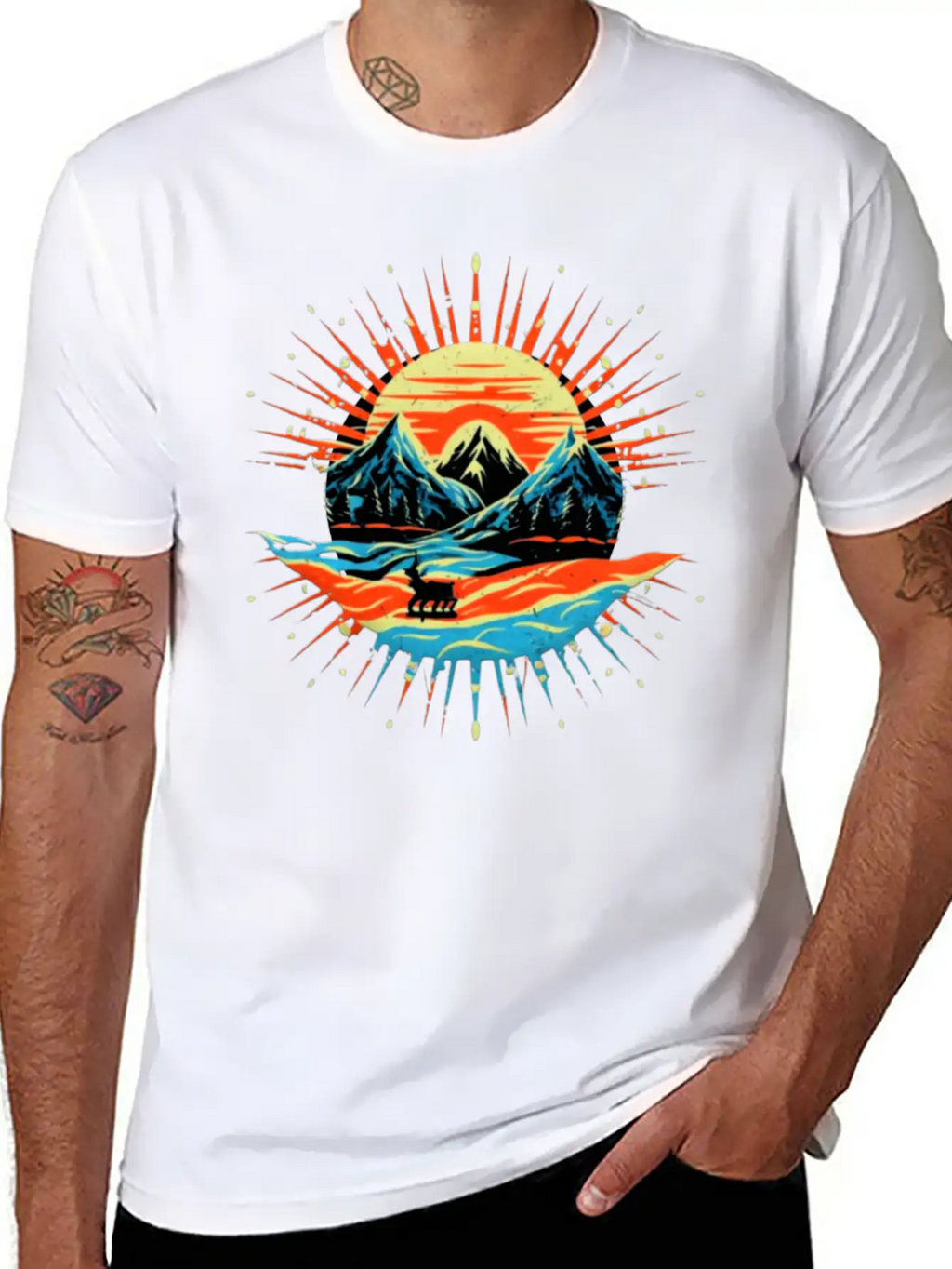 Beautiful Landscape With Sunrise Design Unisex Casual T-Shirt – Clean Design For Daily Comfort