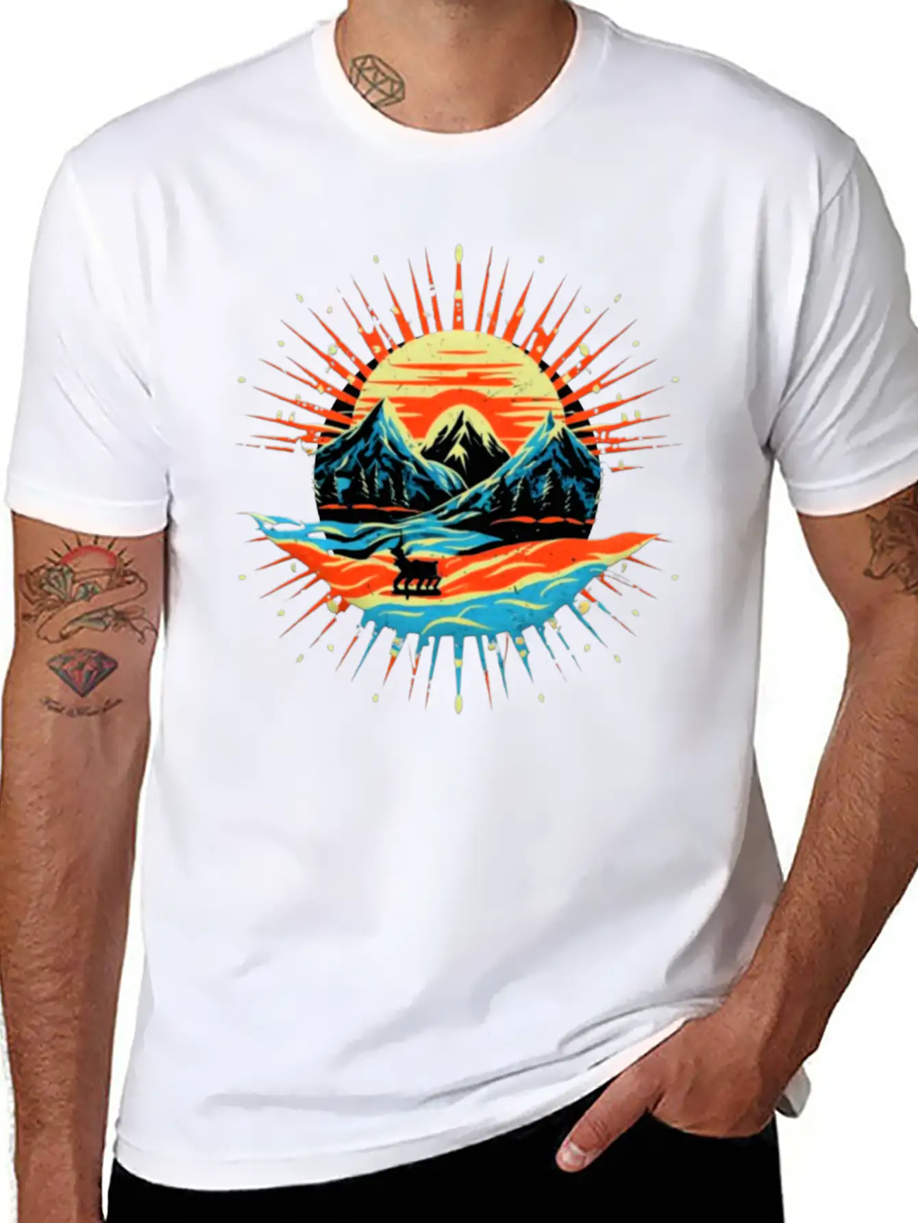 Beautiful Landscape With Sunrise Design Unisex Casual T-Shirt – Clean Design For Daily Comfort