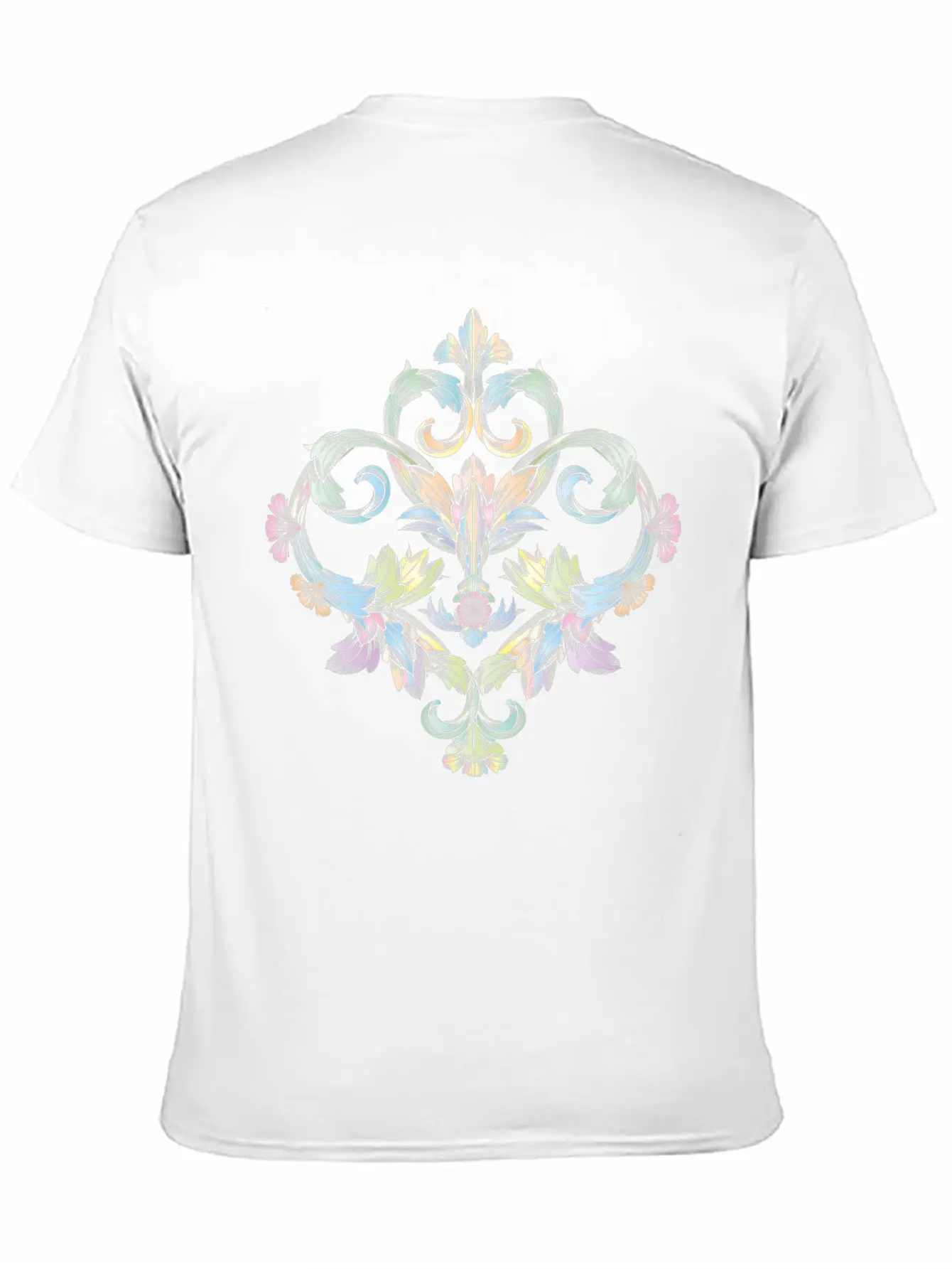 Beautiful Pastel Colored Baroque Ornament Essential Cotton Tee For Daily Outfits – Unisex Style