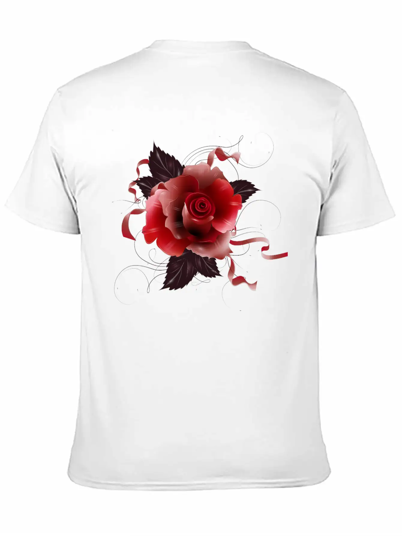 Beautiful Red Rose With Delicate Ribbons Breathable Graphic T-Shirt – Perfect For Casual Days