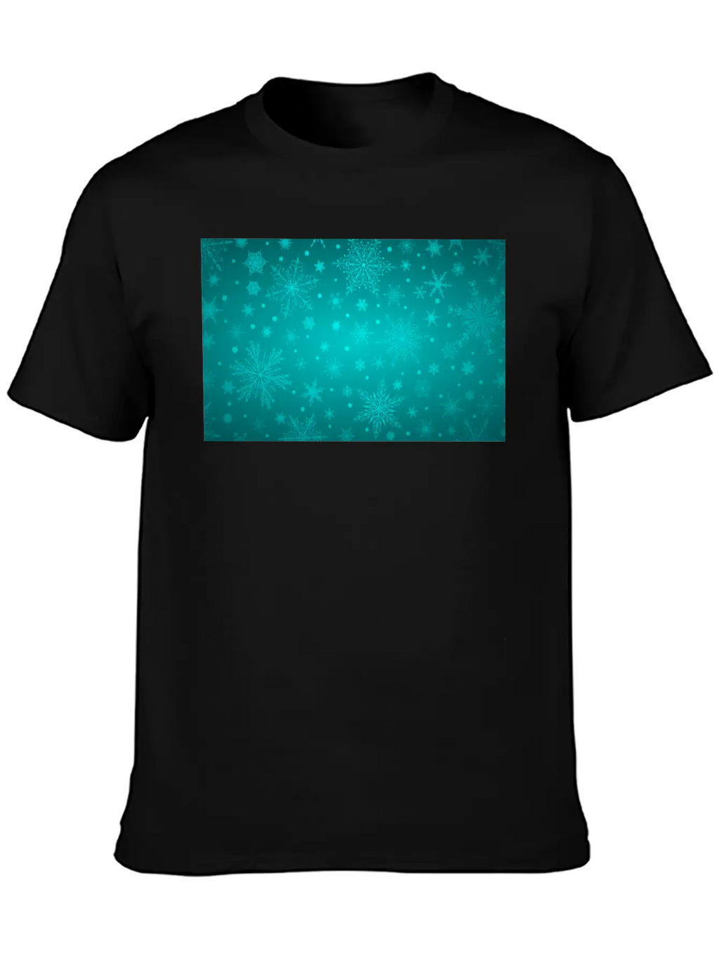 Beautiful Teal Snowflakes Pattern Unisex Short Sleeve Soft Cotton T-Shirt – Casual Everyday Wear