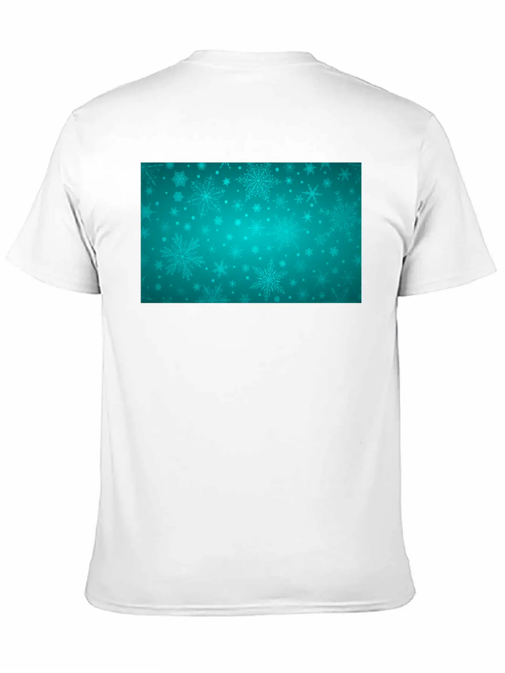 Beautiful Teal Snowflakes Pattern Unisex Short Sleeve Soft Cotton T-Shirt – Casual Everyday Wear