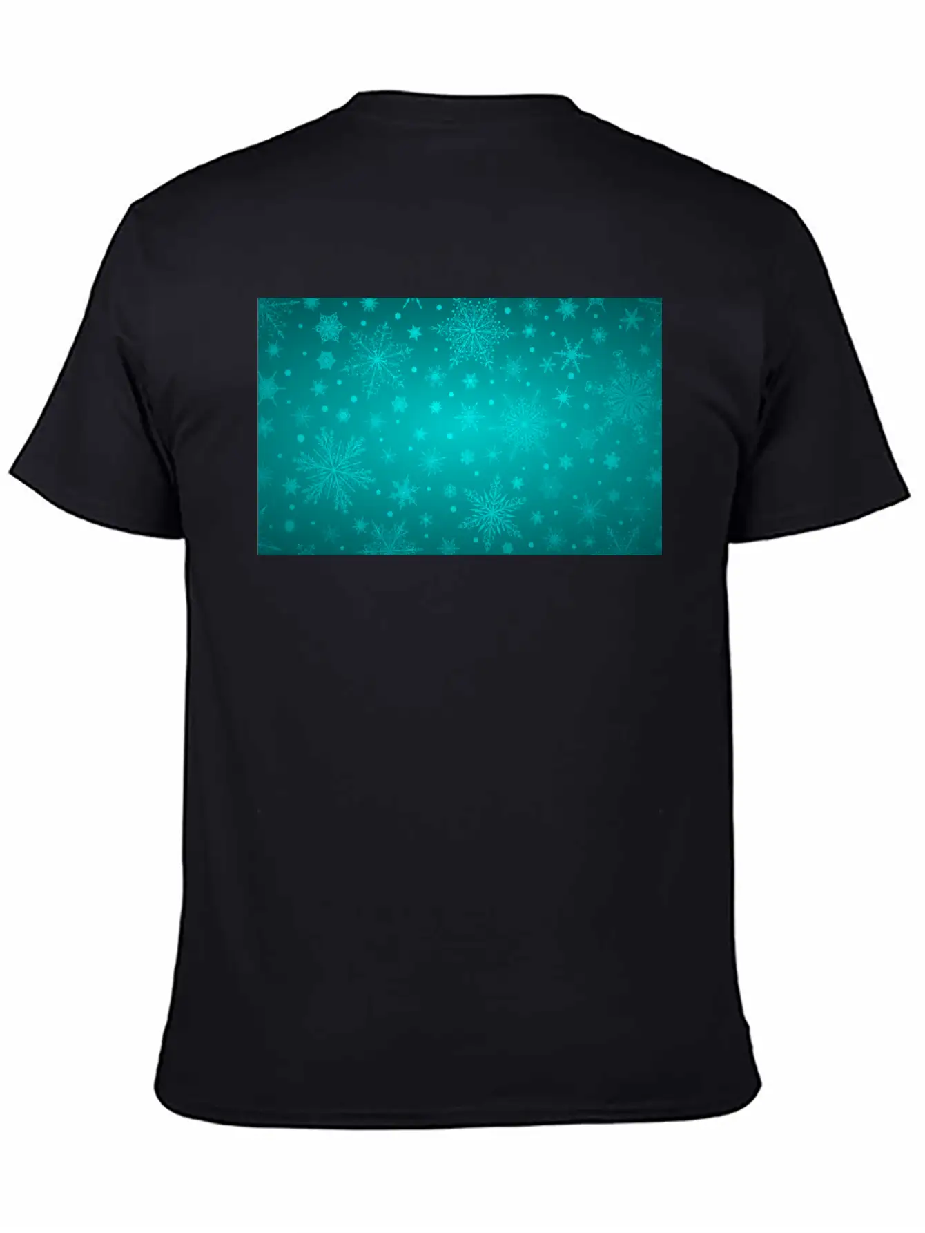 Beautiful Teal Snowflakes Pattern Unisex Short Sleeve Soft Cotton T-Shirt – Casual Everyday Wear