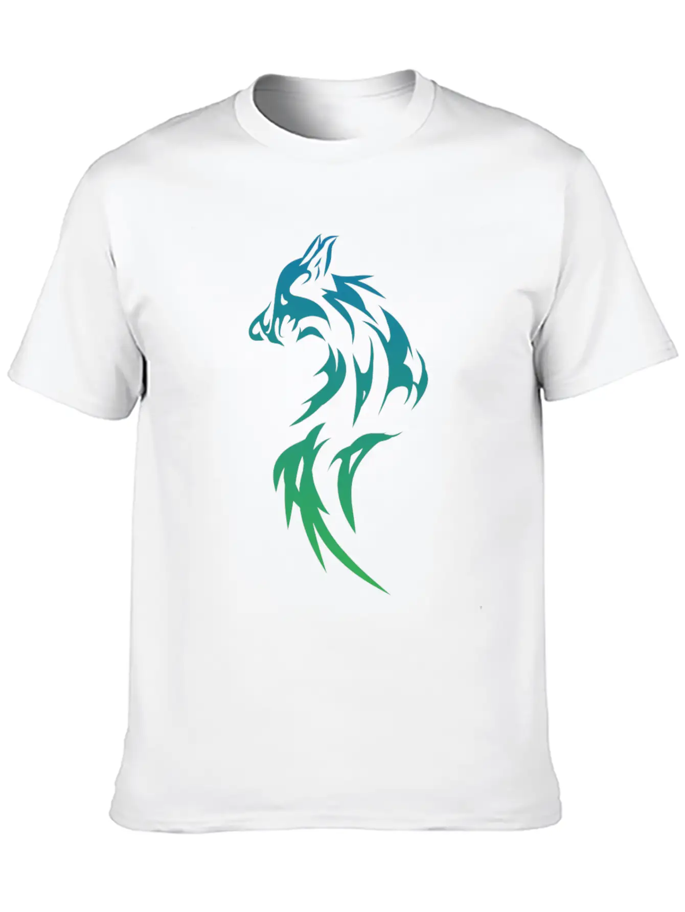 Beautiful Two-tone Tribble Tattoo Motif Wolf Unisex Short Sleeve Soft Cotton T-Shirt – Casual Everyday Wear