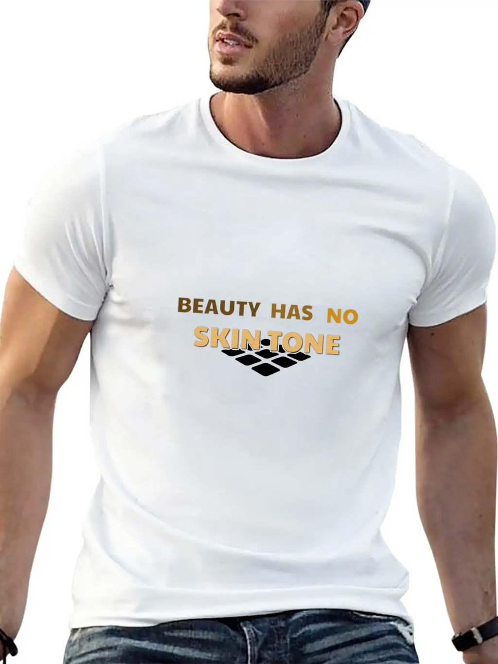 Beauty Has No Skin Tone Gift Casual Graphic T-Shirt – Simple And Comfortable Daily Wear