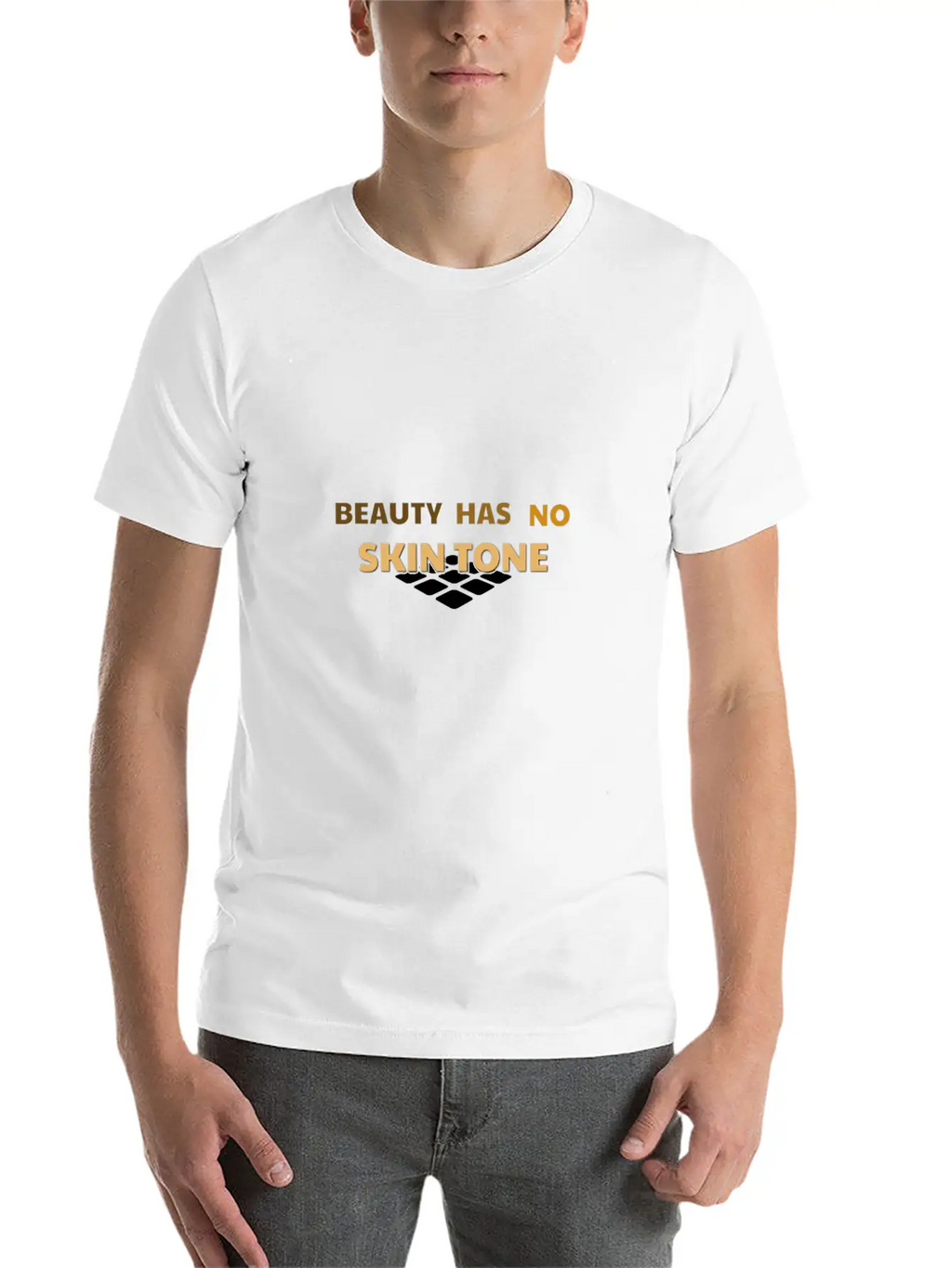 Beauty Has No Skin Tone Gift Casual Graphic T-Shirt – Simple And Comfortable Daily Wear