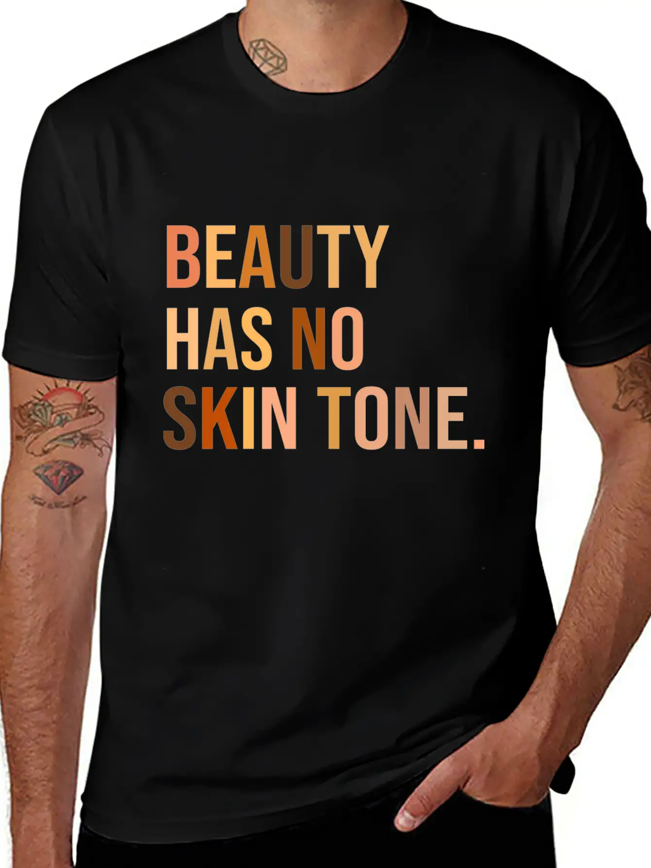 Beauty Has No Skin Tone Shirt Unisex Casual T-Shirt – Clean Design For Daily Comfort
