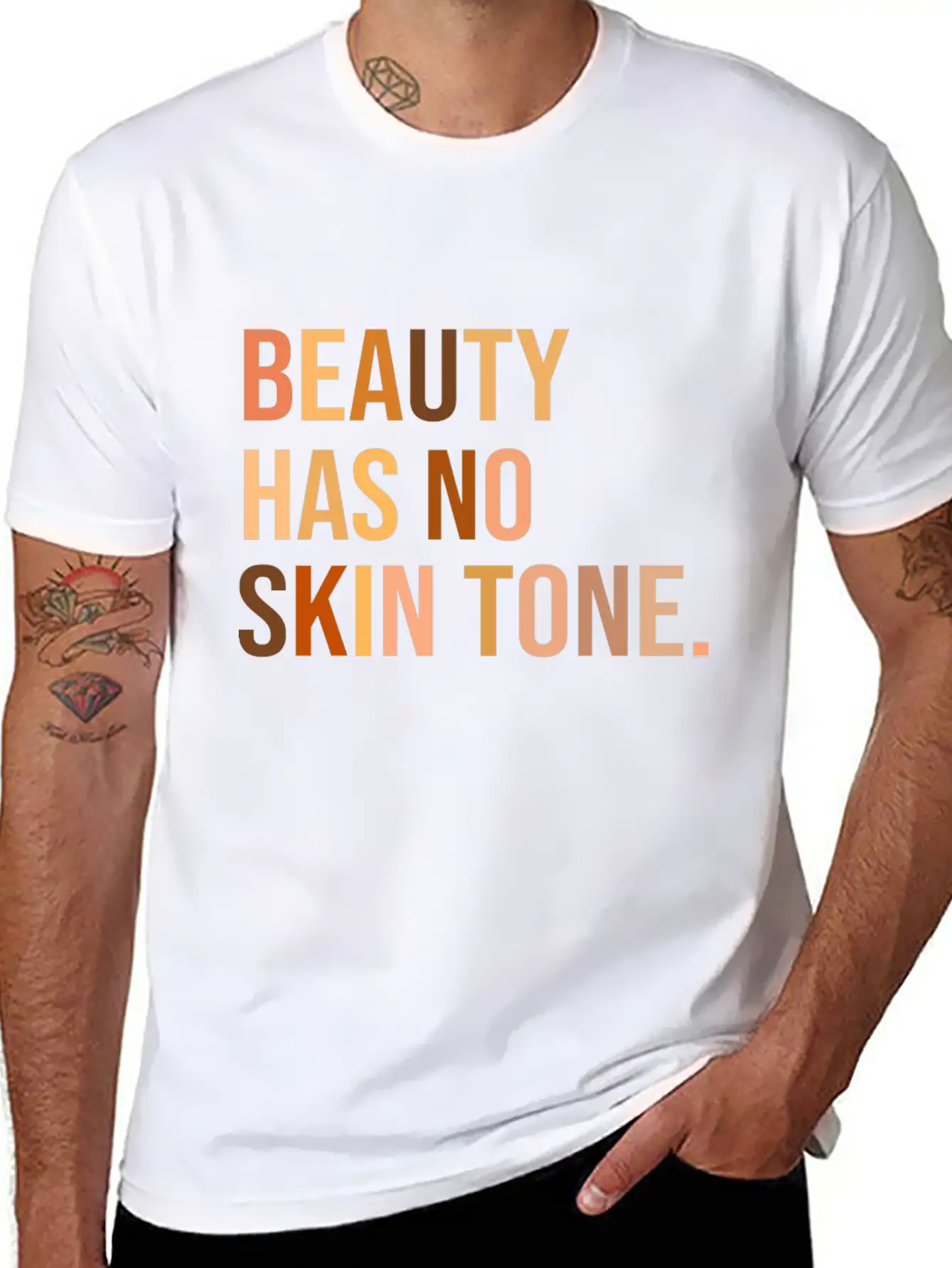 Beauty Has No Skin Tone Shirt Unisex Casual T-Shirt – Clean Design For Daily Comfort