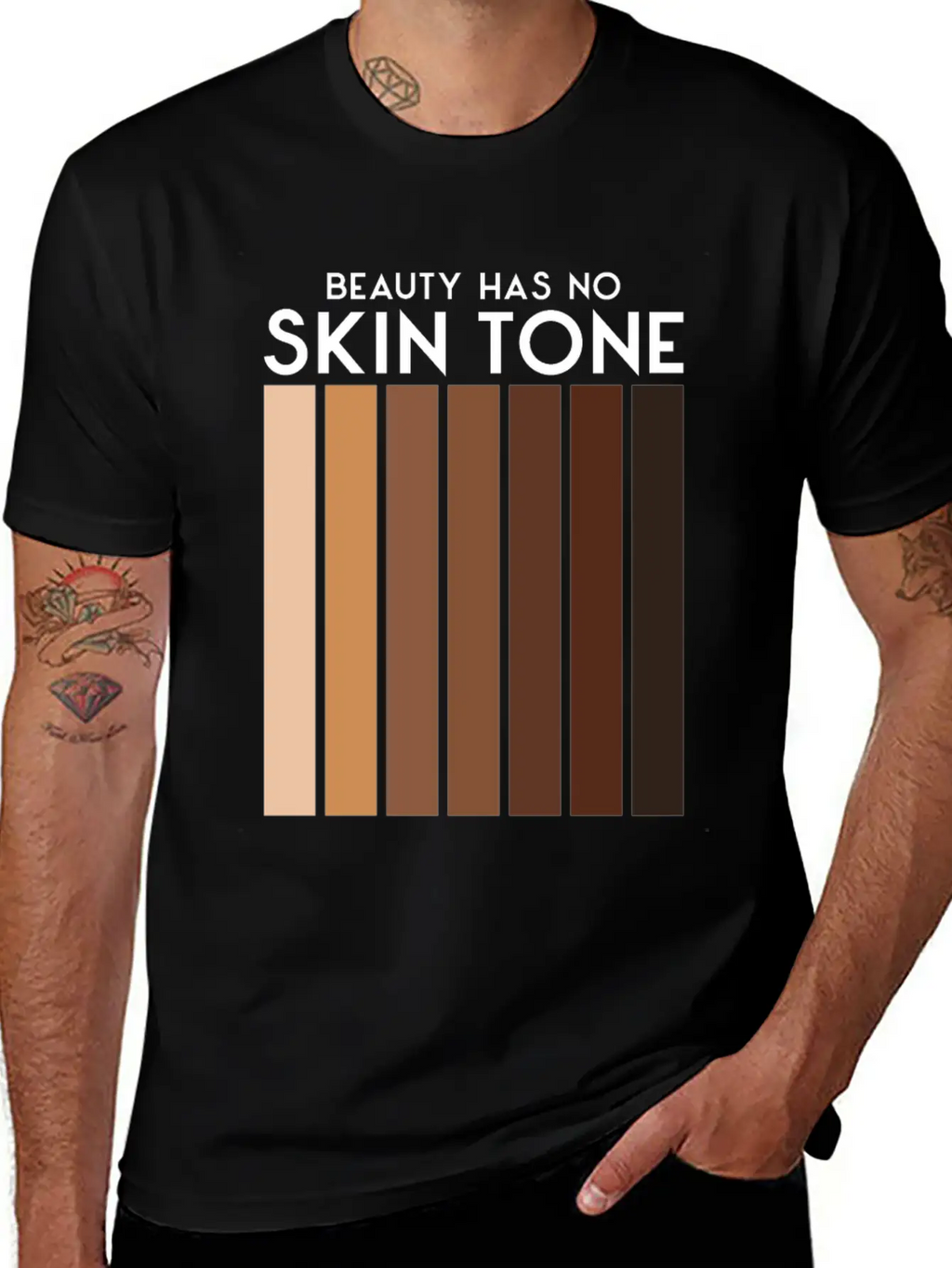 Beauty Has No Skin Tone T-Shirt | Melanin Tee Unisex Casual T-Shirt – Clean Design For Daily Comfort