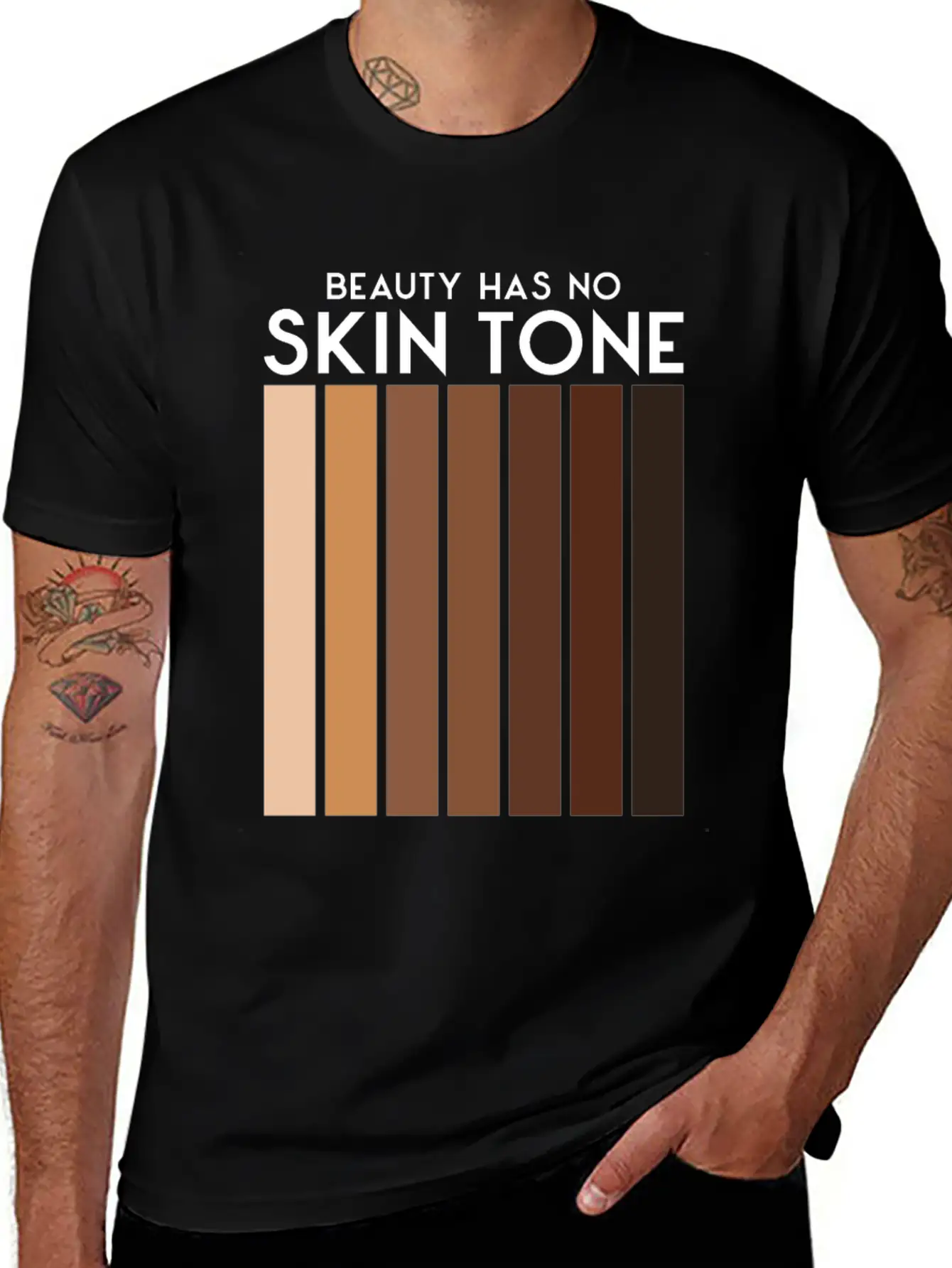 Beauty Has No Skin Tone T-Shirt | Melanin Tee Unisex Casual T-Shirt – Clean Design For Daily Comfort