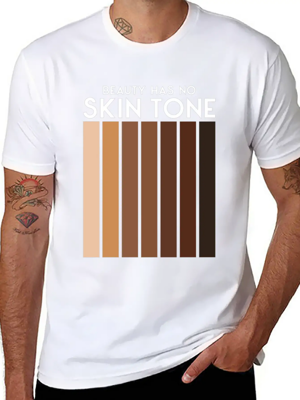 Beauty Has No Skin Tone T-Shirt | Melanin Tee Unisex Casual T-Shirt – Clean Design For Daily Comfort