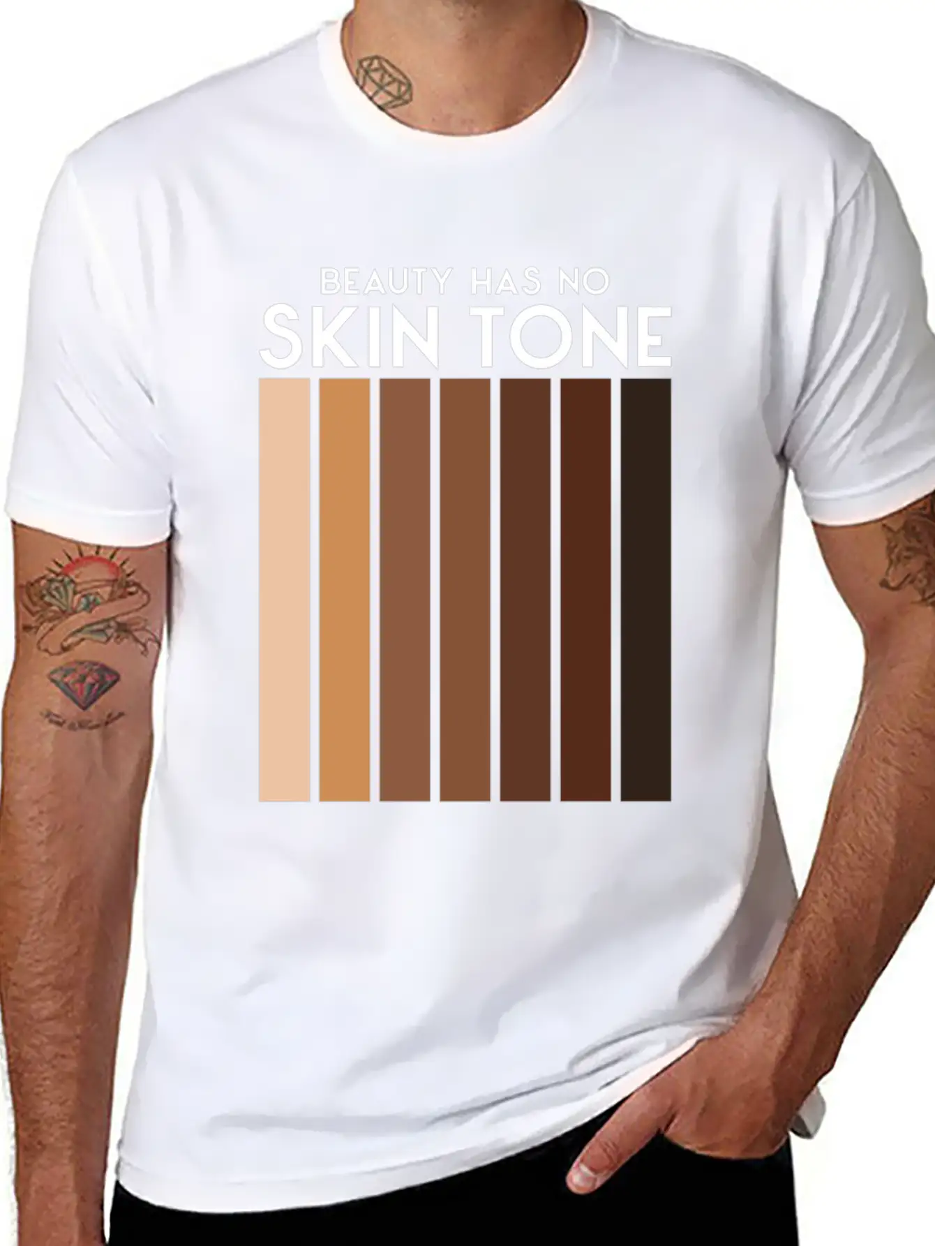 Beauty Has No Skin Tone T-Shirt | Melanin Tee Unisex Casual T-Shirt – Clean Design For Daily Comfort