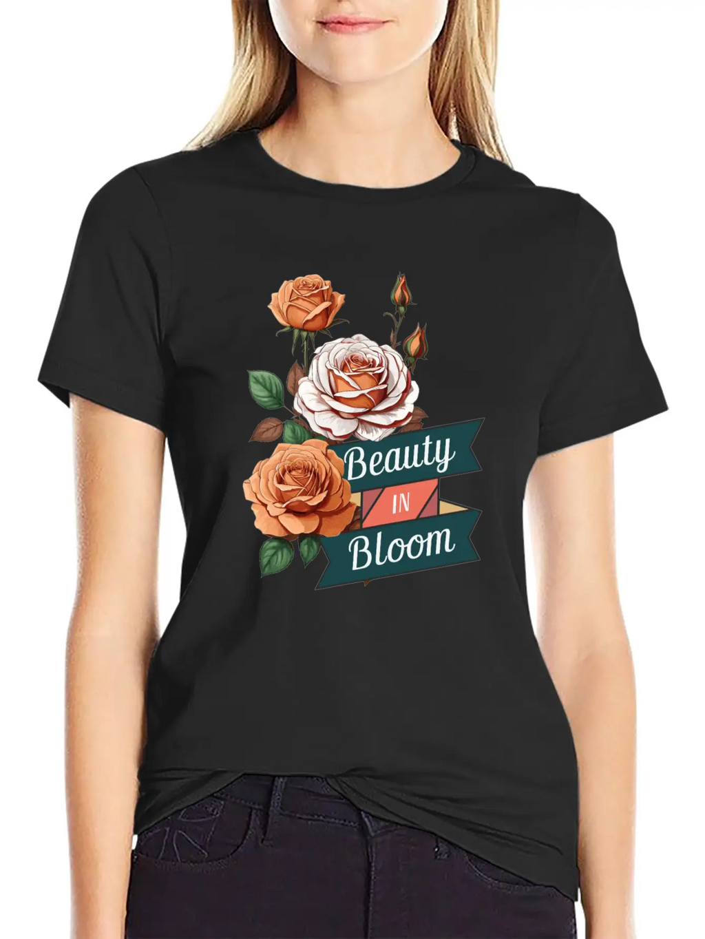 Beauty In Bloom Casual Graphic T-Shirt – Simple And Comfortable Daily Wear