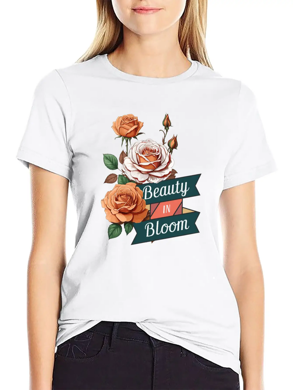 Beauty In Bloom Casual Graphic T-Shirt – Simple And Comfortable Daily Wear