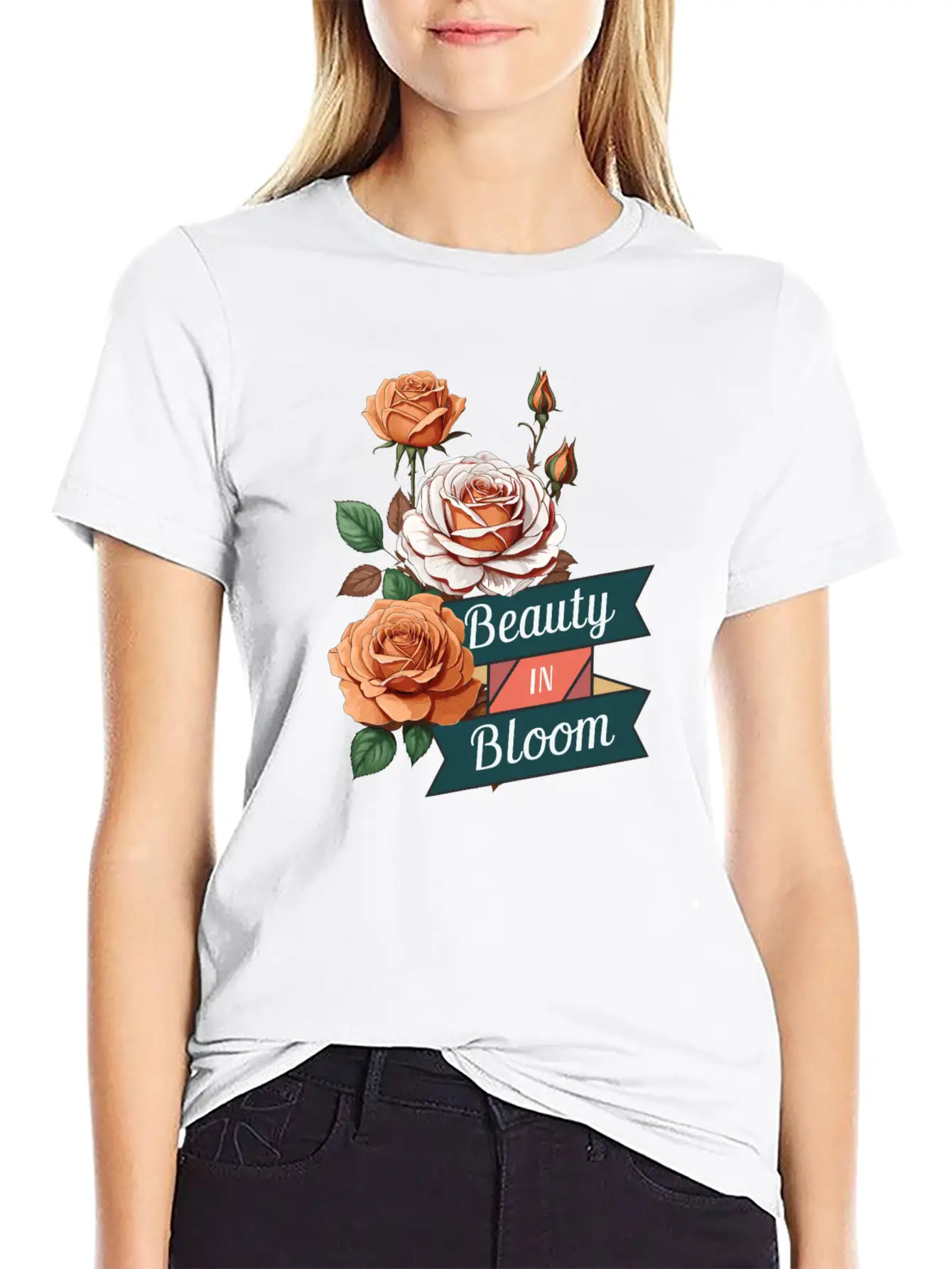 Beauty In Bloom Casual Graphic T-Shirt – Simple And Comfortable Daily Wear