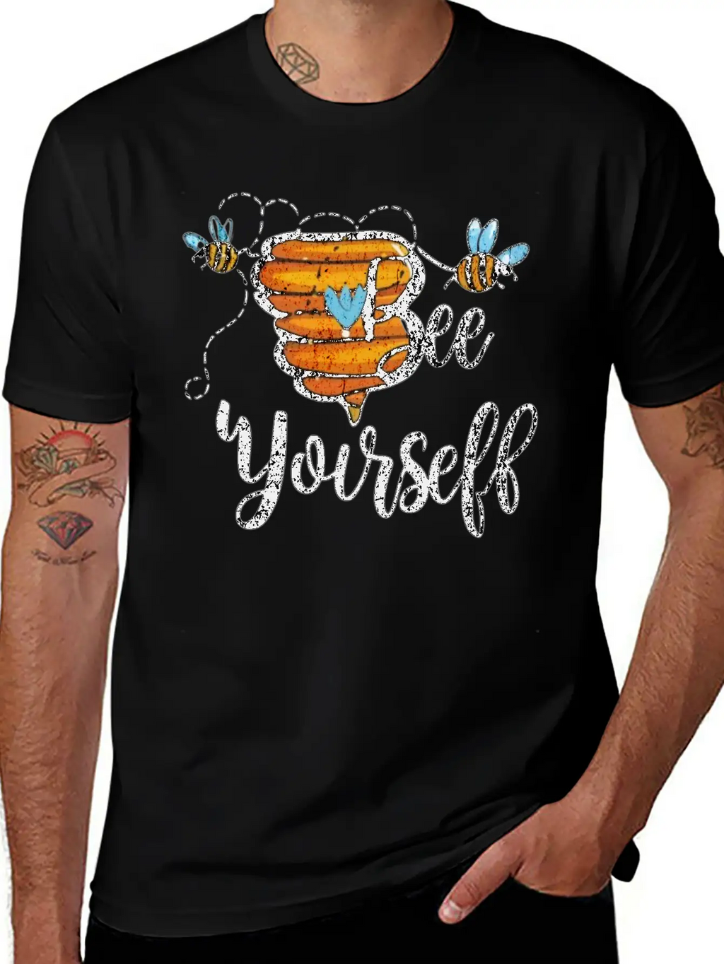 Bee Yourself Classic Fit Graphic Tee For Daily Comfort – Unisex Cotton Shirt