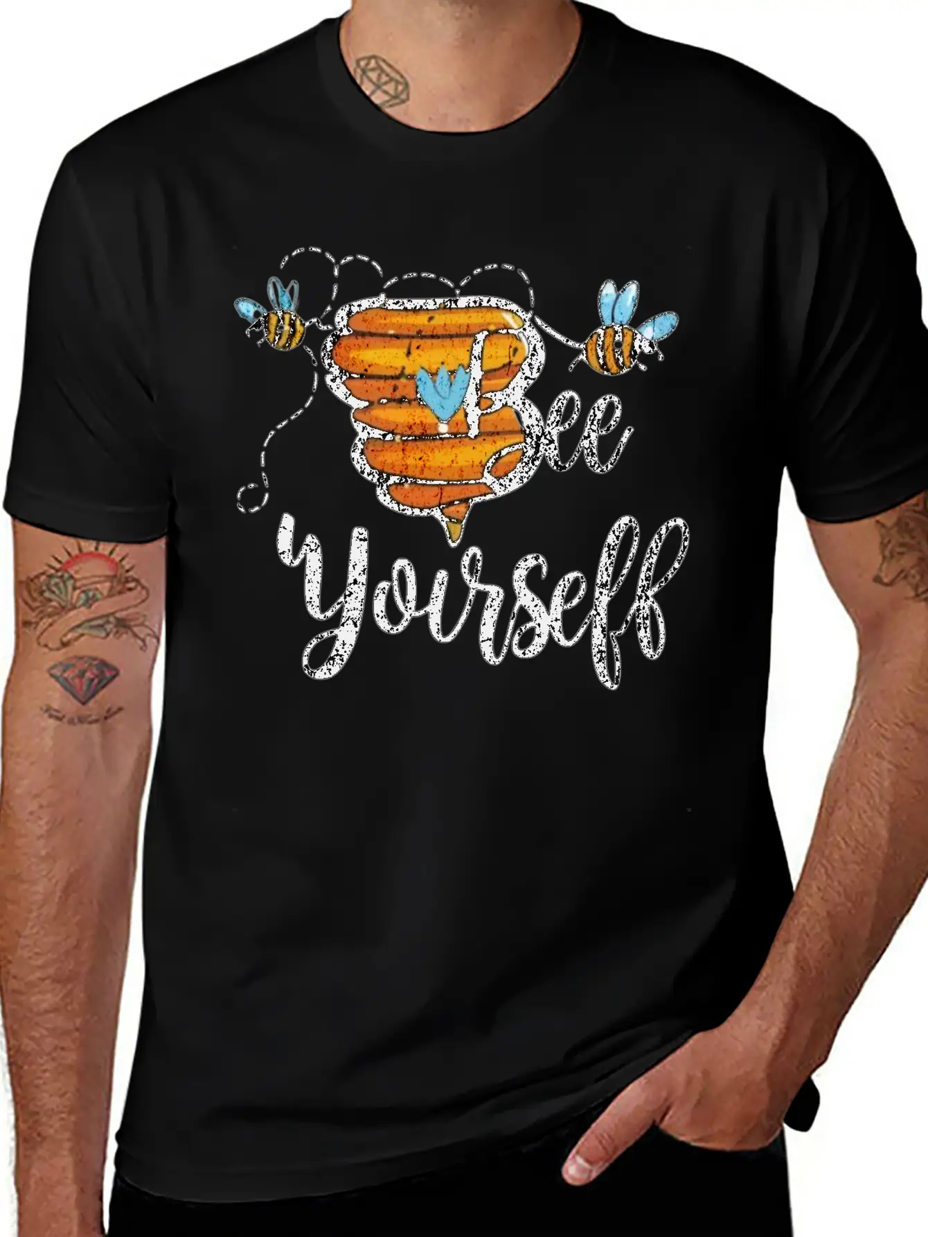 Bee Yourself Classic Fit Graphic Tee For Daily Comfort – Unisex Cotton Shirt