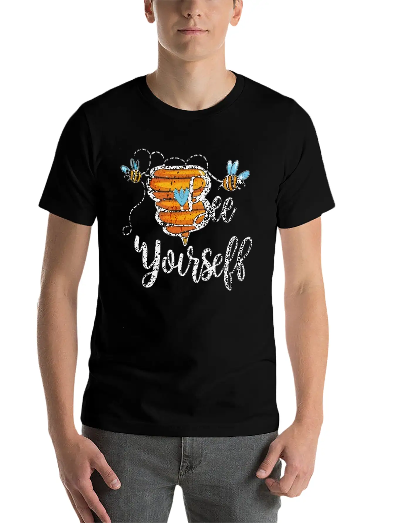 Bee Yourself Classic Fit Graphic Tee For Daily Comfort – Unisex Cotton Shirt