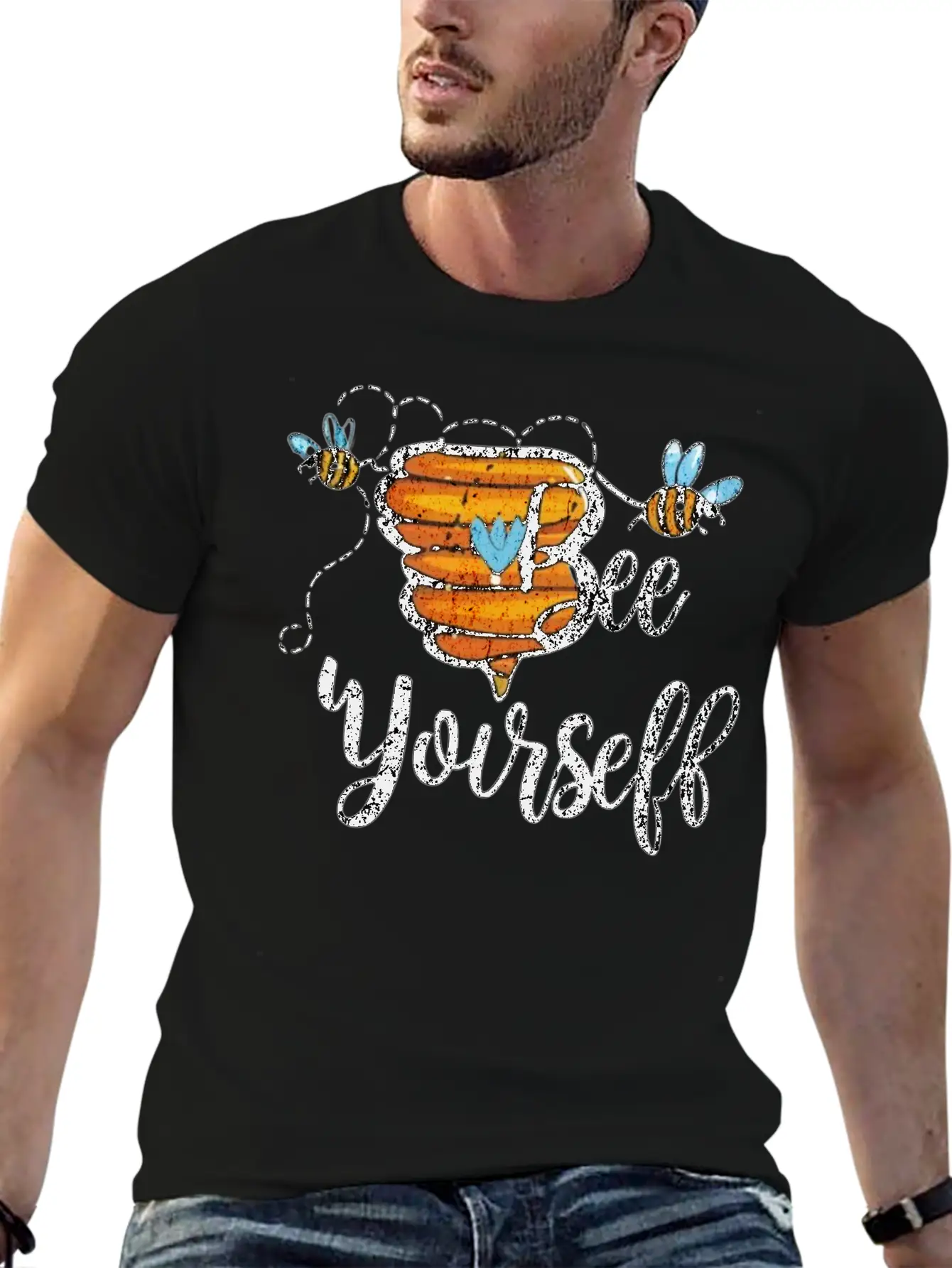 Bee Yourself Classic Fit Graphic Tee For Daily Comfort – Unisex Cotton Shirt