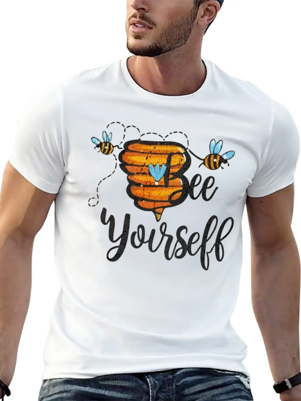Bee Yourself Classic Fit Graphic Tee For Daily Comfort – Unisex Cotton Shirt