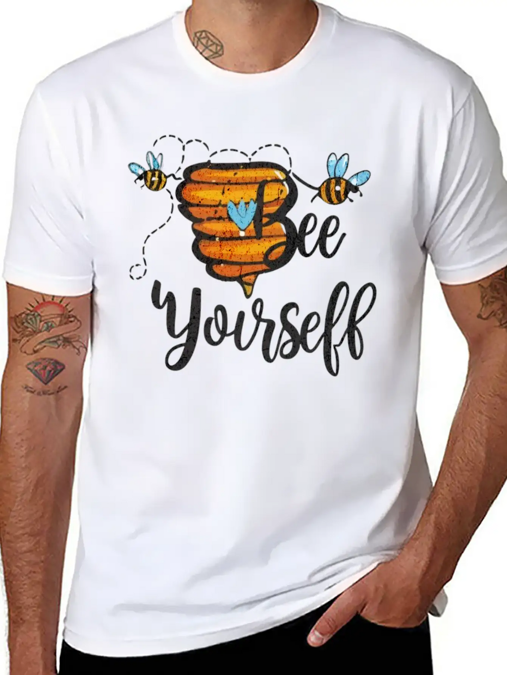 Bee Yourself Classic Fit Graphic Tee For Daily Comfort – Unisex Cotton Shirt