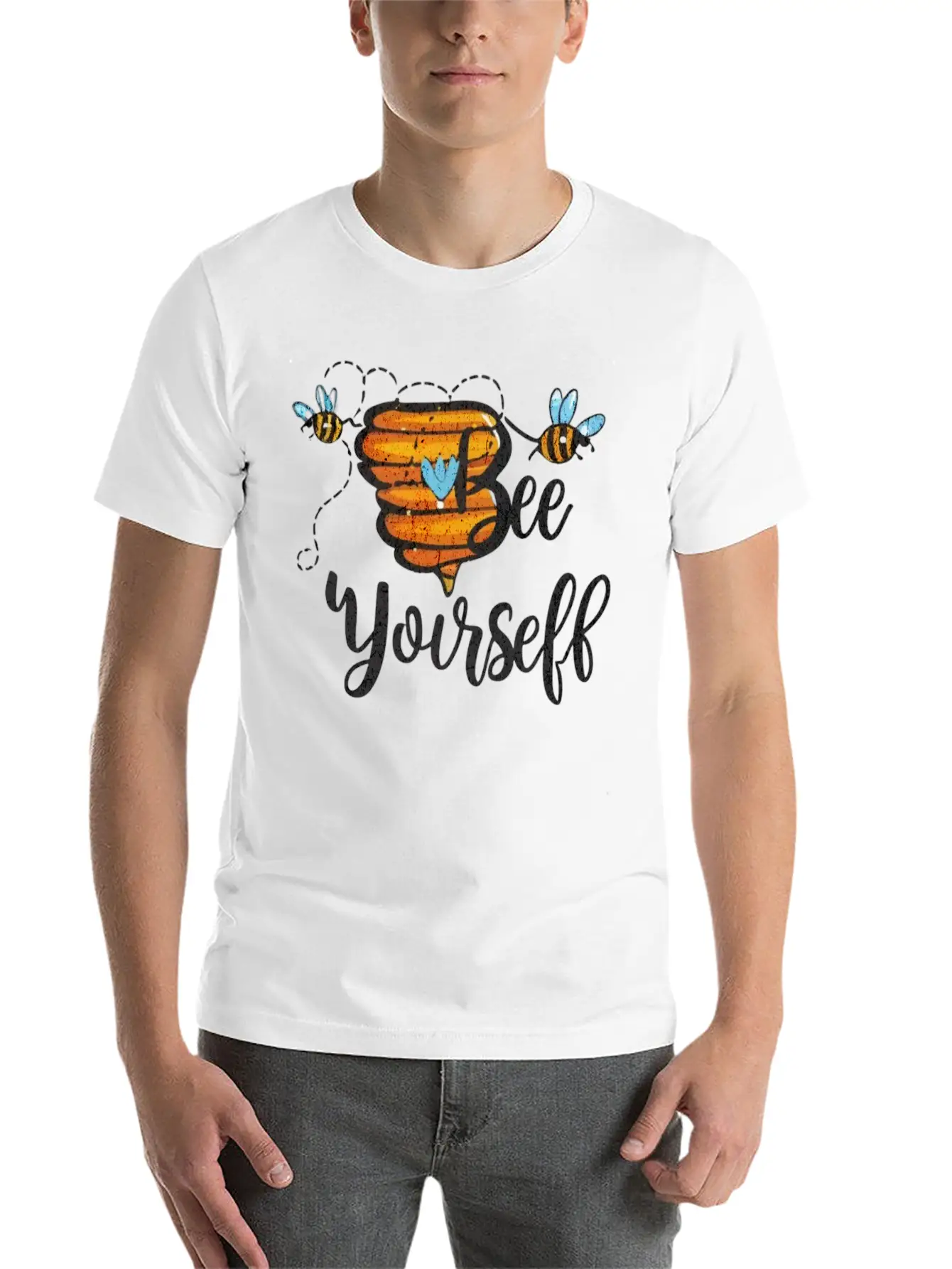 Bee Yourself Classic Fit Graphic Tee For Daily Comfort – Unisex Cotton Shirt