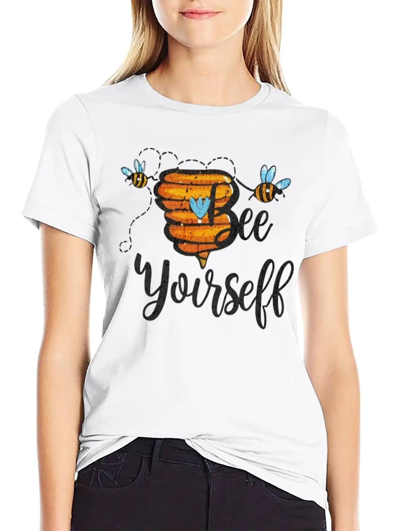 Bee Yourself Classic Fit Graphic Tee For Daily Comfort – Unisex Cotton Shirt