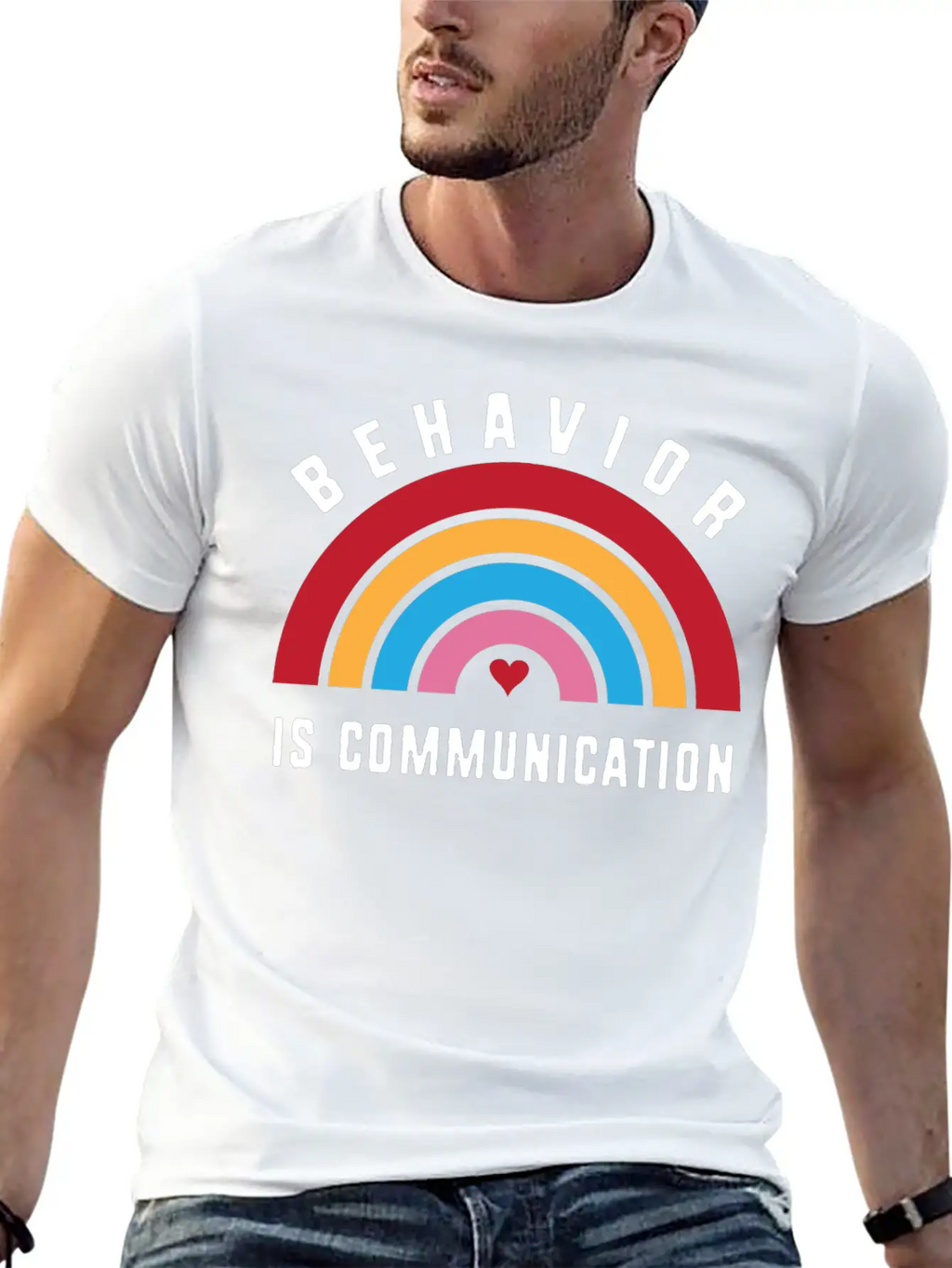 Behavior Therapy Rainbow Behavior Is Communication Stylish Everyday T-Shirt – Unisex Basic Cotton Tee