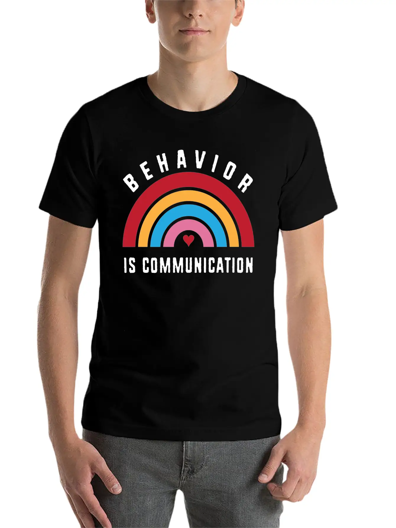 Behavior Therapy Rainbow Behavior Is Communication Stylish Everyday T-Shirt – Unisex Basic Cotton Tee