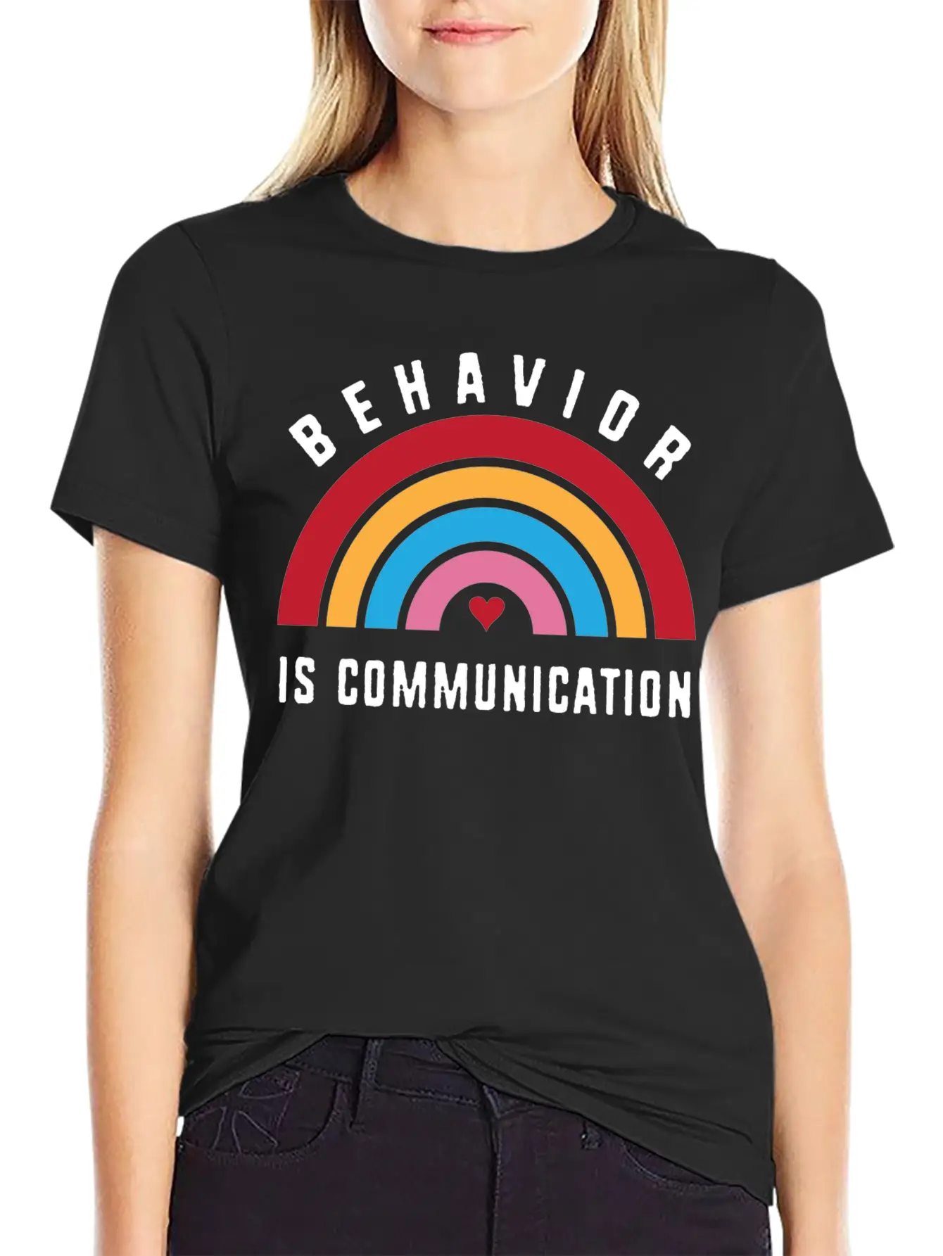 Behavior Therapy Rainbow Behavior Is Communication Stylish Everyday T-Shirt – Unisex Basic Cotton Tee