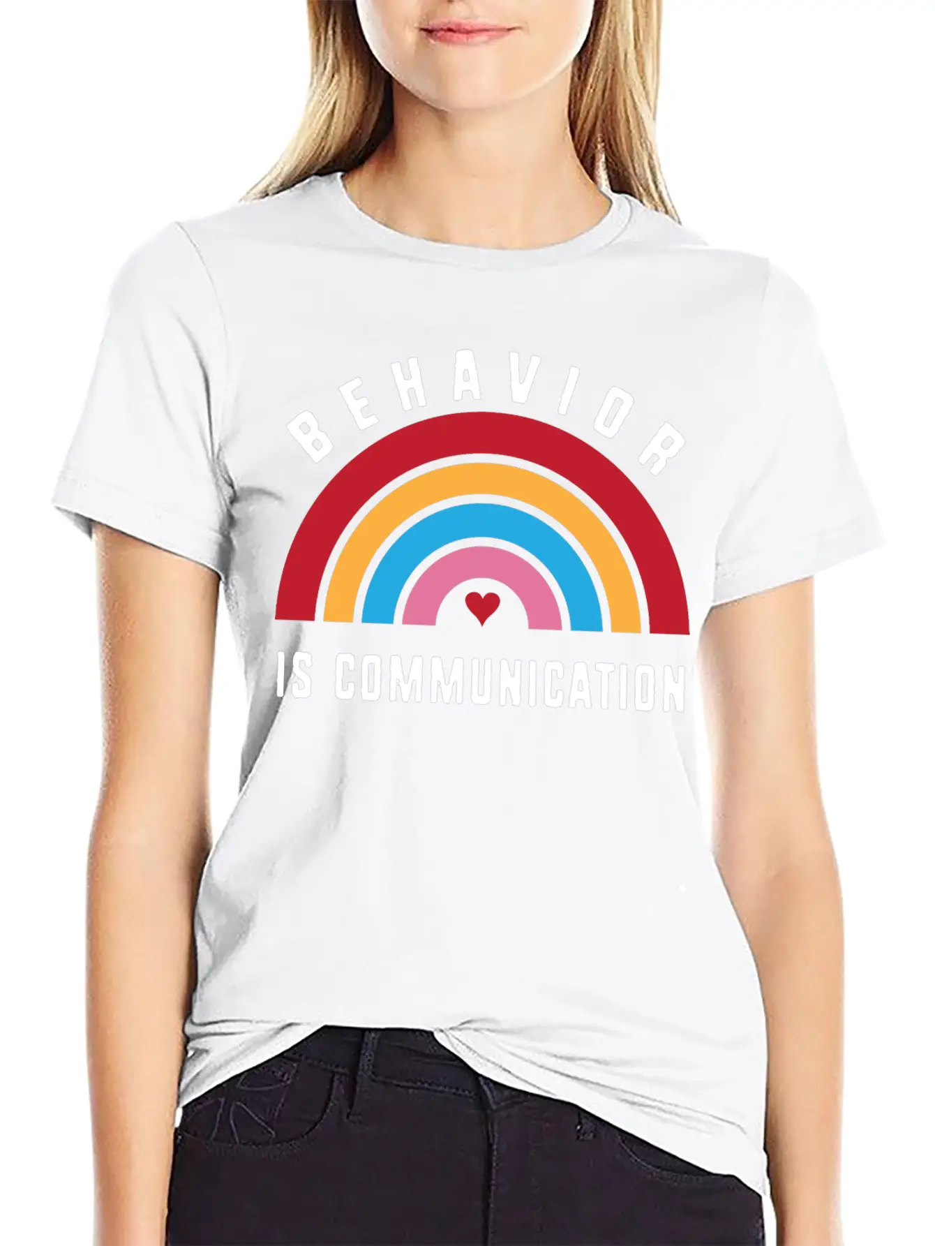 Behavior Therapy Rainbow Behavior Is Communication Stylish Everyday T-Shirt – Unisex Basic Cotton Tee